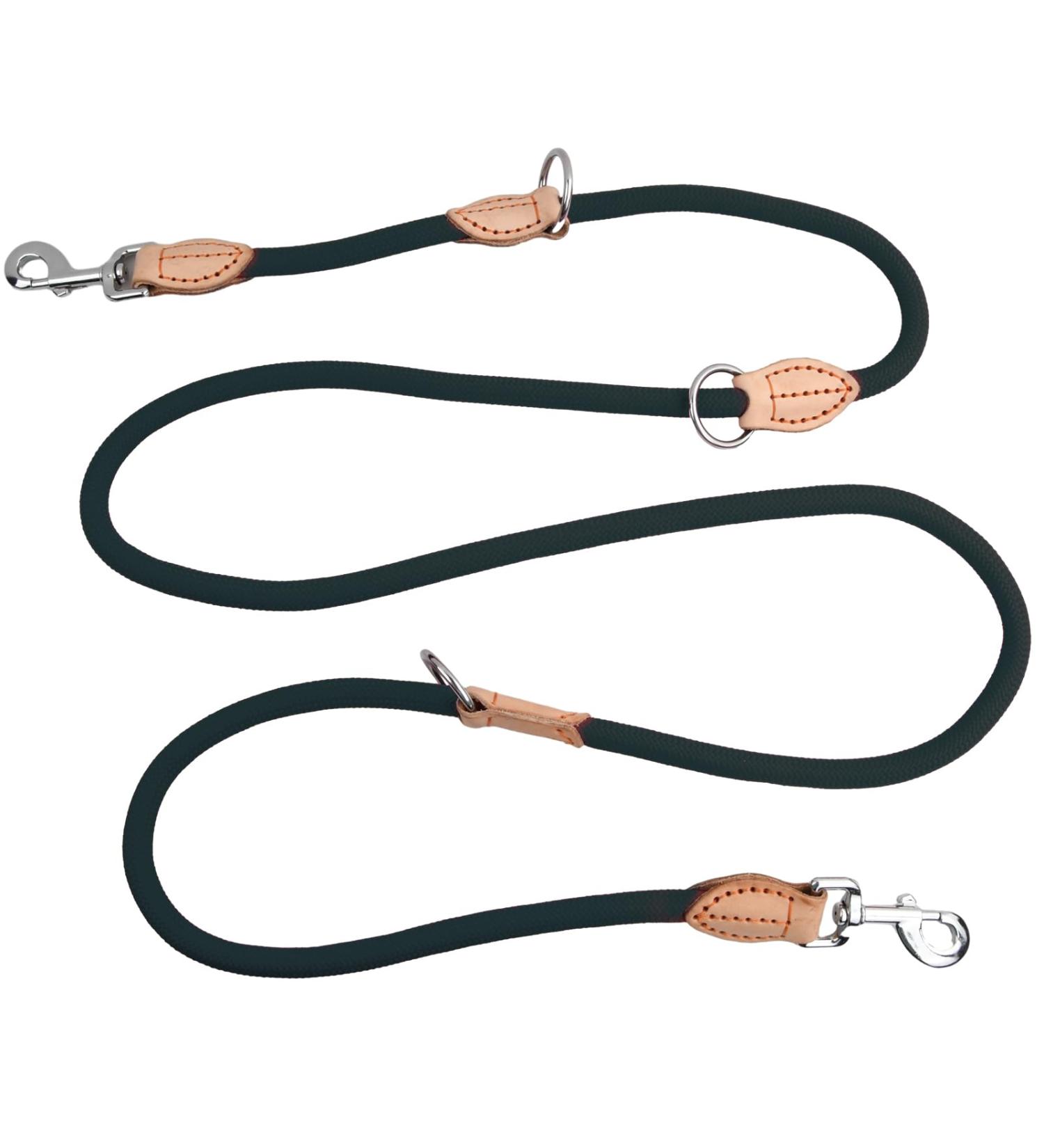2m Nylon Dog Leash with 2 Carabiners - Durable Double Line Training Drag Line for Small Medium & Large Dogs - Perfect for Exercise & Control (Black) - Buy Online on GoSupps.com