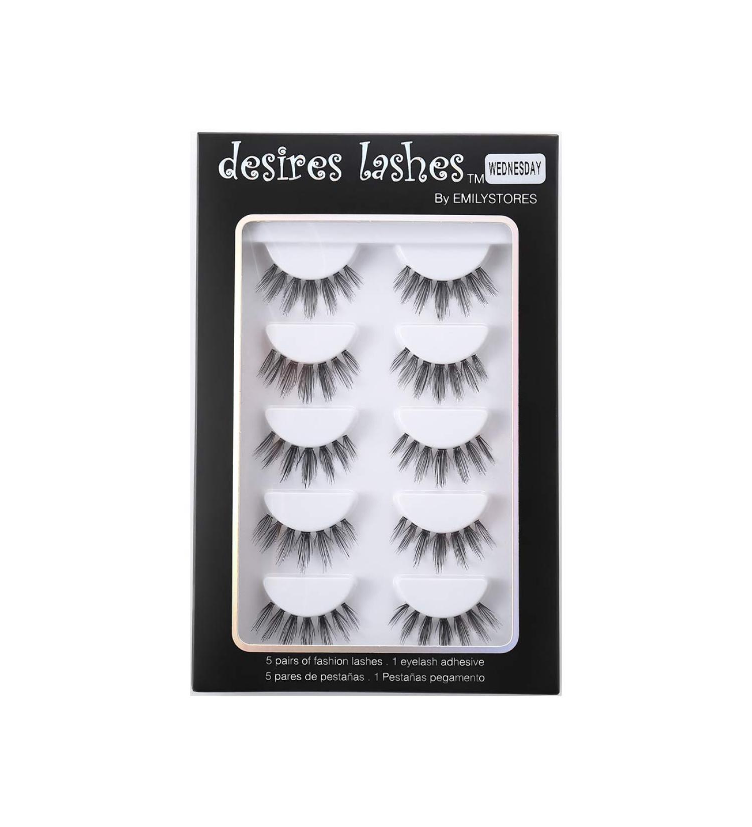 Natural Strip Eyelashes Multipack - 5 Pairs 03 Wednesday | Perfect for Glam Looks | International Shipping Available - Buy Online on GoSupps.com
