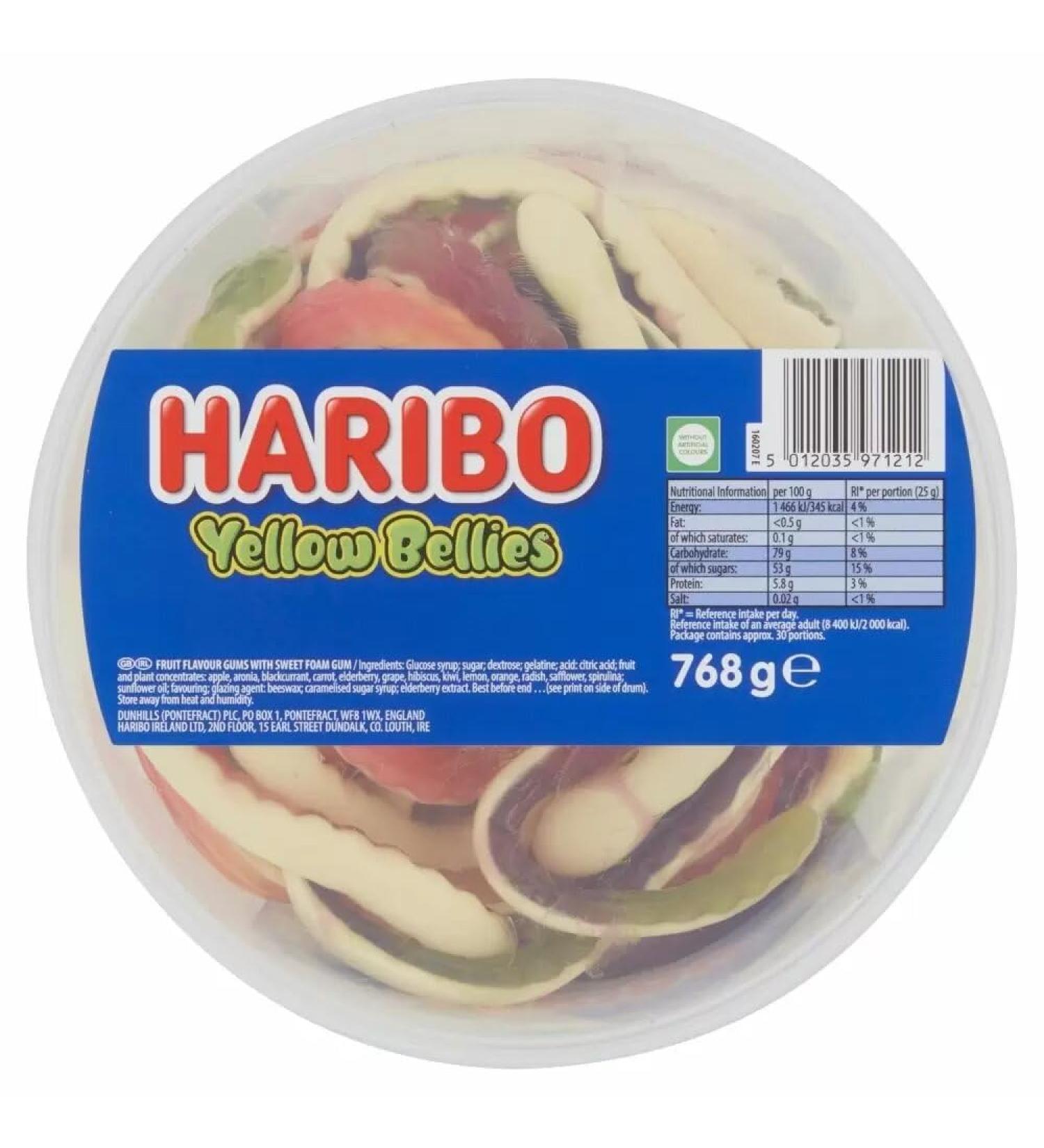 Yellow Bellies Tubs 768g - Vibrant Fruit Flavor Gums for Sweet Delights