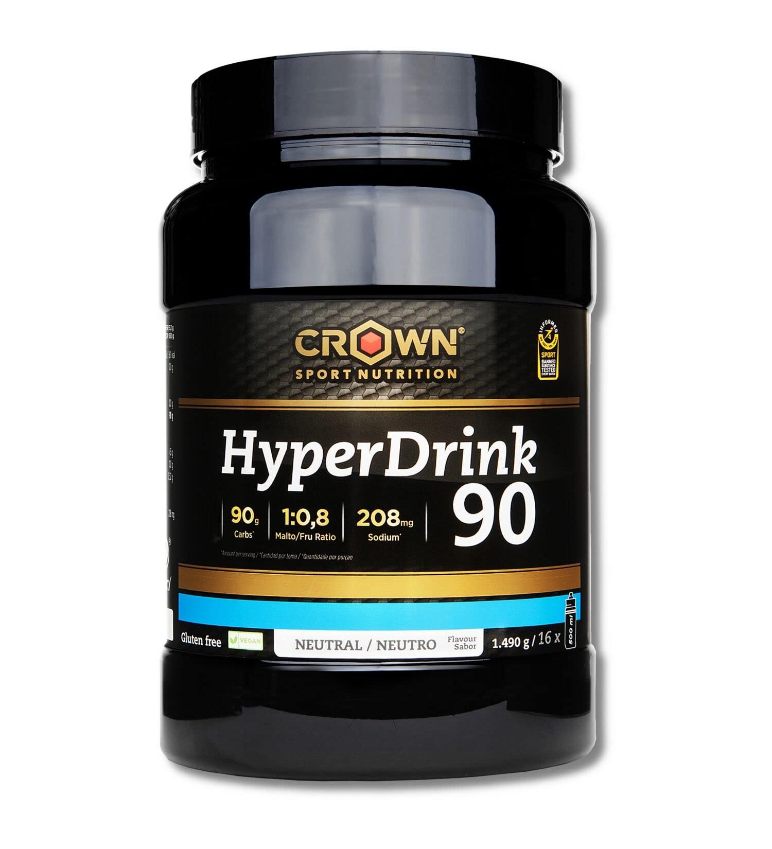  Crown Sport Nutrition Crown Sport Nutrition HyperDrink 90 Drink with 90 g of carbohydrates in 500 ml and a plus of sodium. With Maltodextrin and Fructose in ratio 1:0.8 and sea salt (Pot with 16 intakes) - Buy Online on GoSupps.com