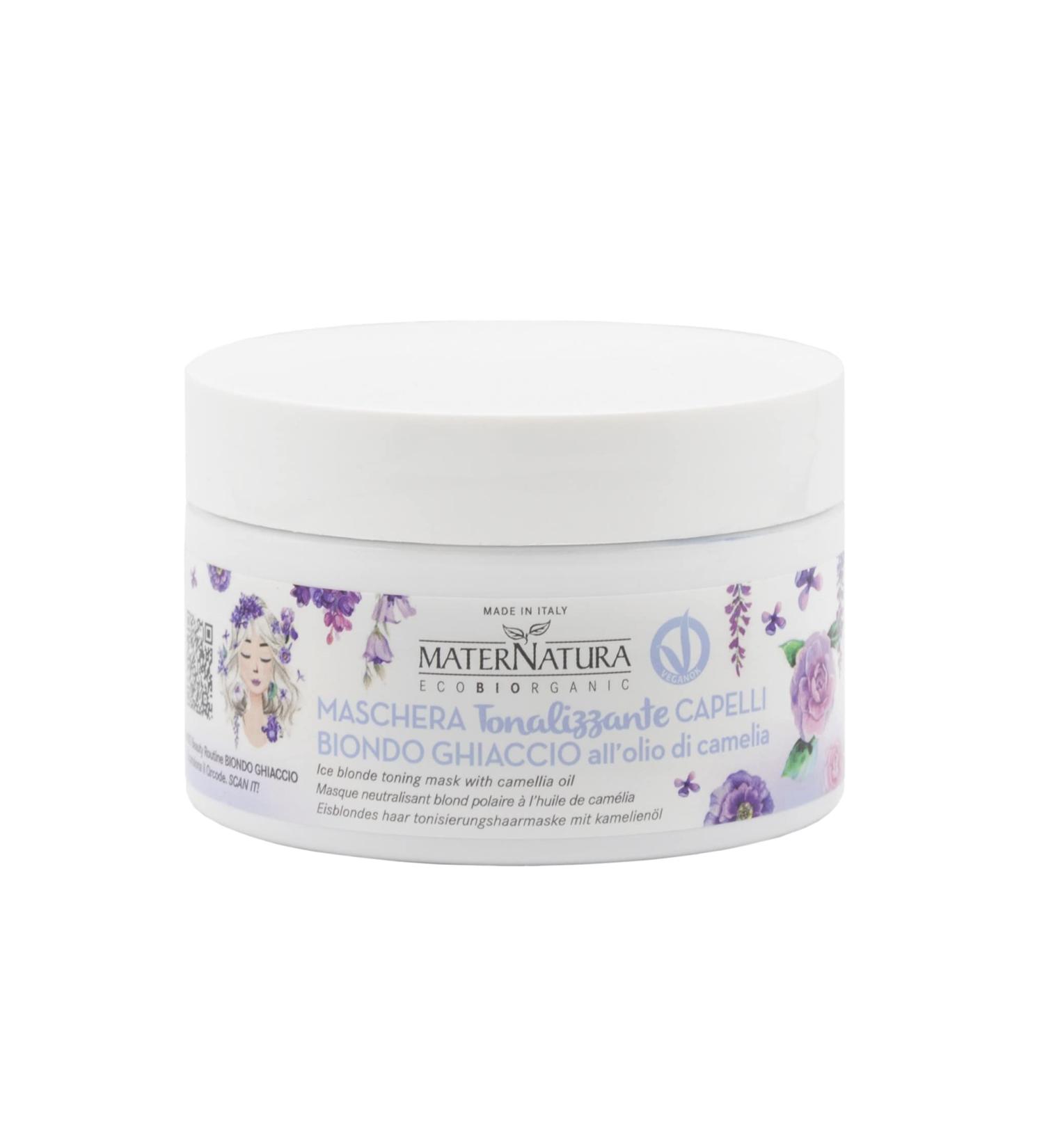 Maternatura Organic Hair Mask for Tinting Ice Blonde - Camellia Oil Made in Italy 200ml - Buy Online on GoSupps.com