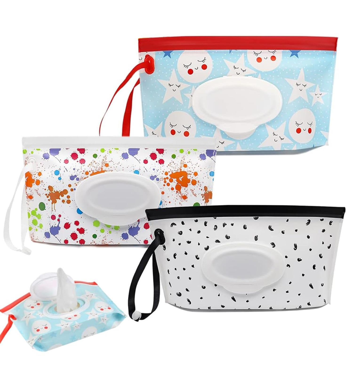 Reusable Wet Cloth Bags for Babies - 3 Pack | Ideal for On-the-Go Hygiene | Practical Baby Wipe Solution - Buy Online on GoSupps.com
