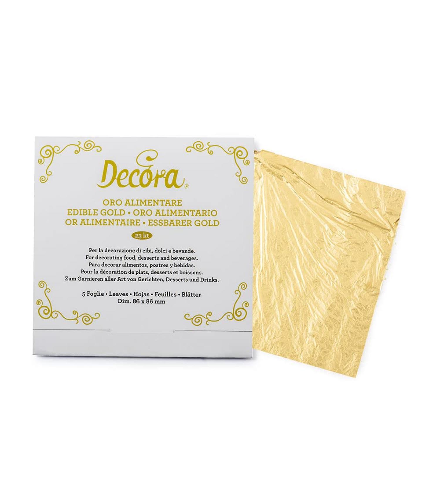 Decora 9570104 5 Edible Gold Leaves Mm86x86 - Buy Online on GoSupps.com