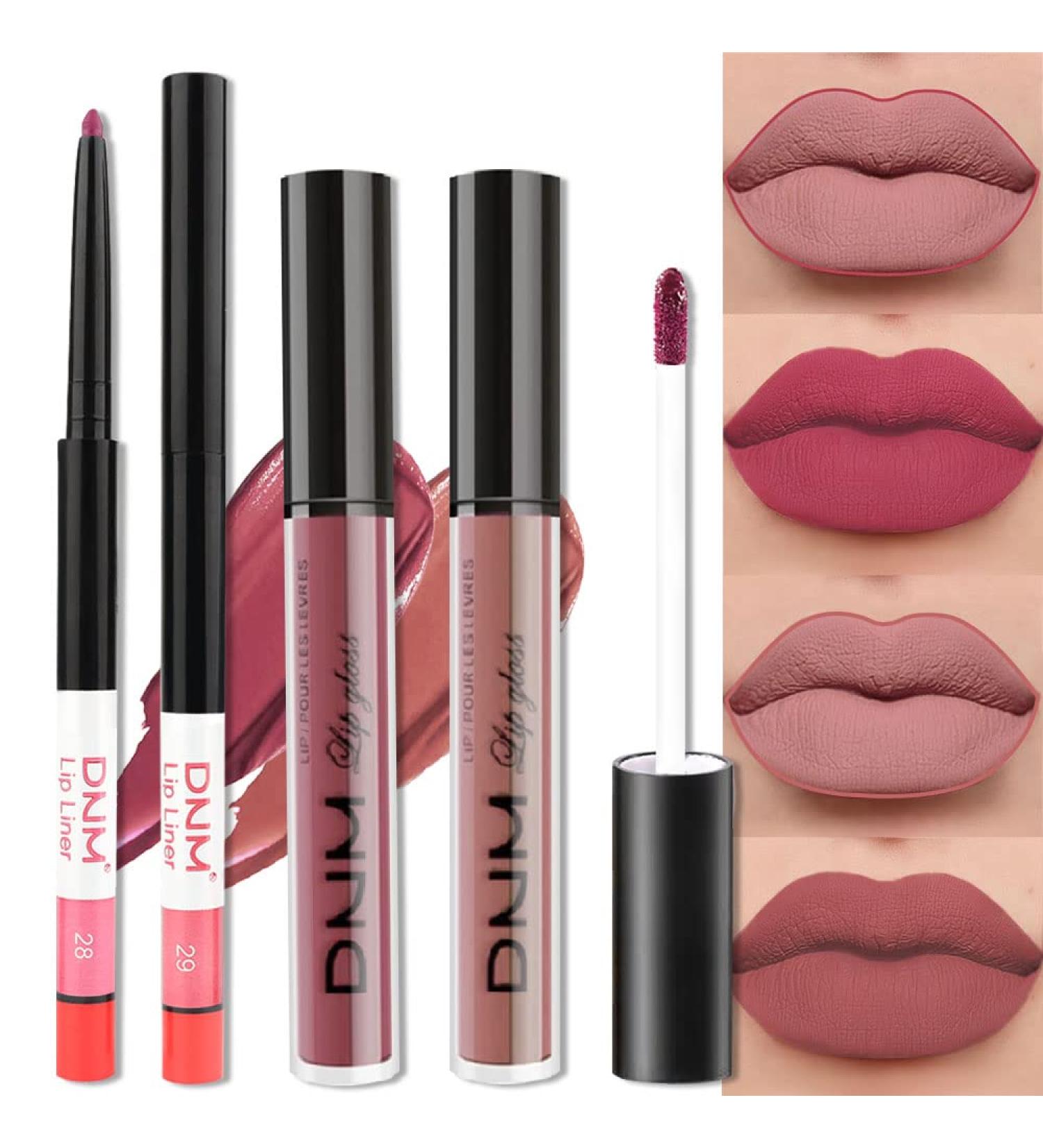 Red Lip Tint Set - BINGBRUSH 2 Colors Liquid Matte Lipstick and Lipliner | Waterproof, 24-Hour Velvet Finish | Nonstick Cup, Pigmented Lip Makeup Gift for Women - Labiales28&29 (0.35 Fl Oz) - Buy Online on GoSupps.com