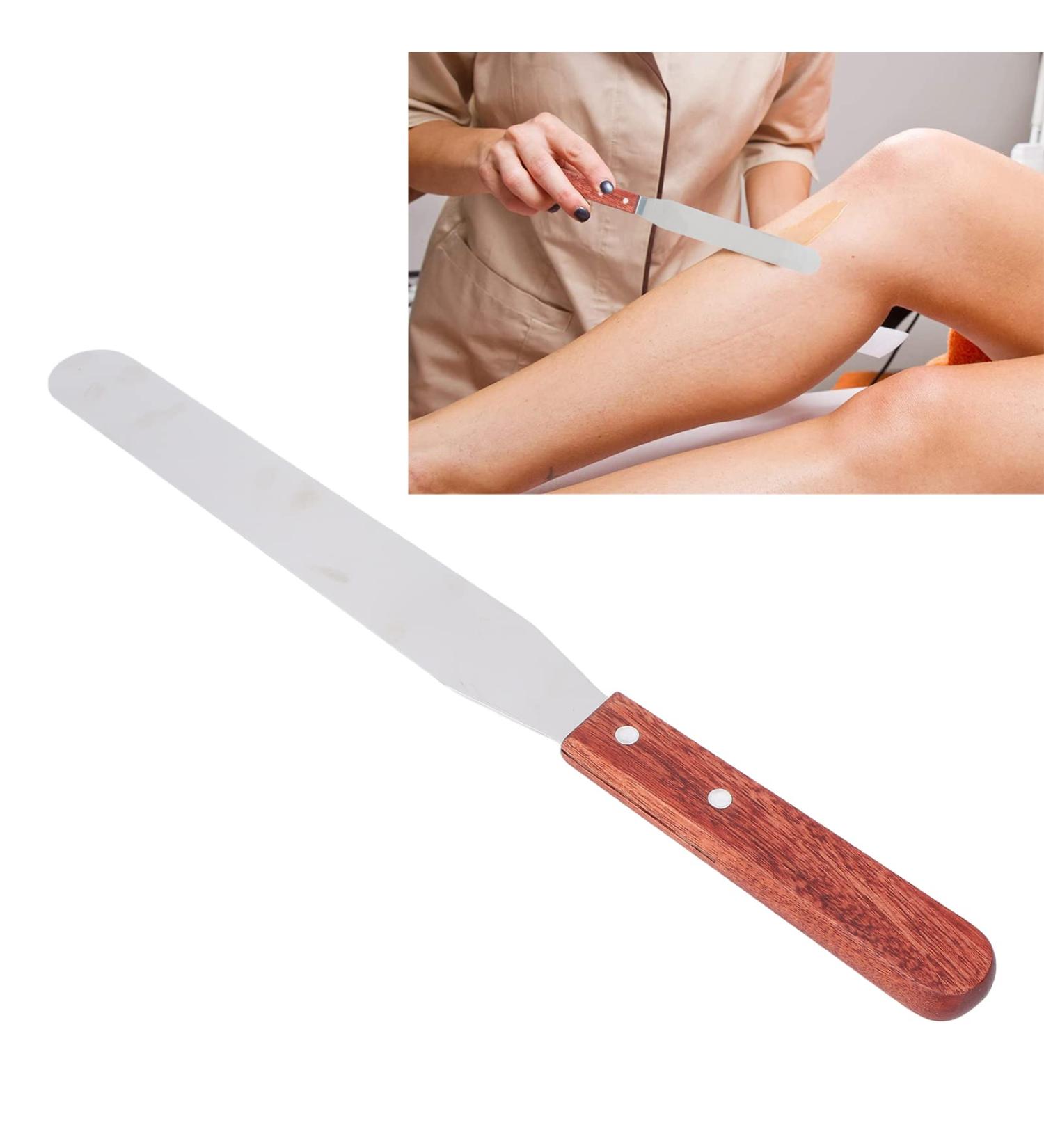 Premium Stainless Steel Wax Spatula with Wooden Handle - Ideal for Hair Removal | Buy Internationally - Buy Online on GoSupps.com