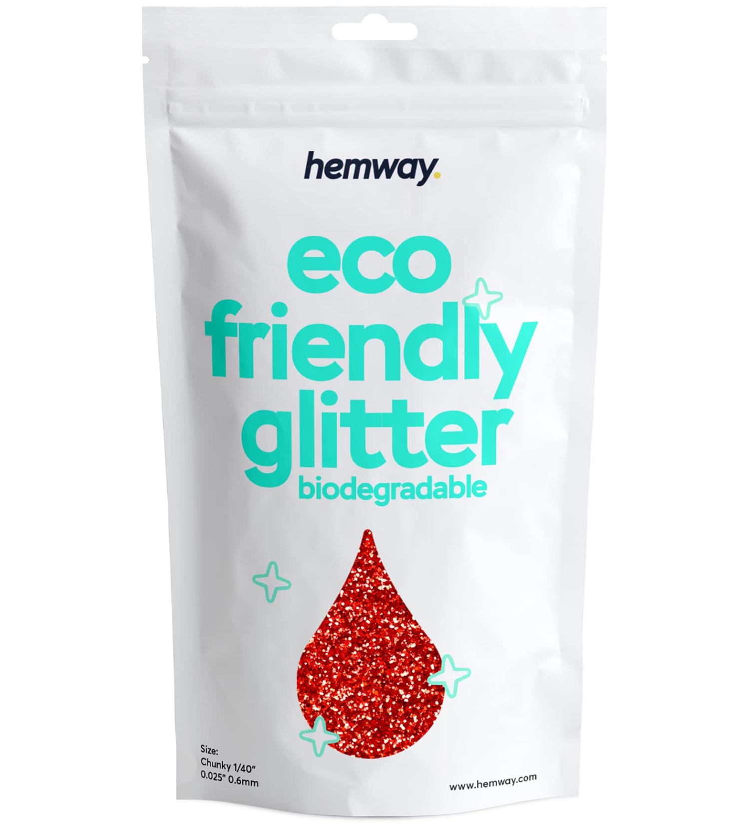 Hemway Eco-Friendly Biodegradable Glitter 100g - Vegan Cosmetic Safe Sparkle for Face Eyes Body Hair & Craft - Red Festival Makeup 0.6mm - Buy Online on GoSupps.com
