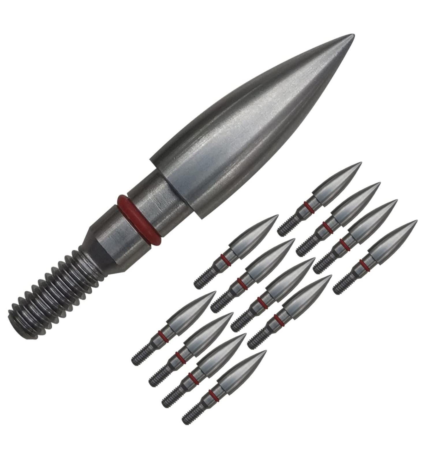 Stainless Steel Archery Field Points 9/32-100grains - 12 Pack Screw-in Field Tips - Buy Online on GoSupps.com