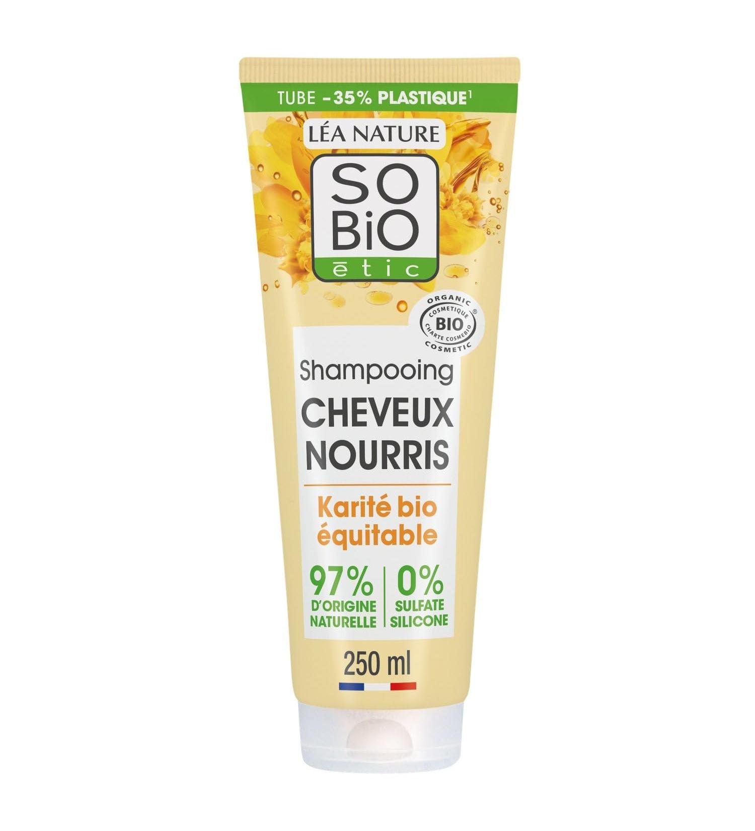 SO'BIO ETIC Shampoing Nourrissant au Karit Bio quitable Soin Doux pour Cheveux Tr s Secs (250 mL) - Lot de 3 - vendu par Lot