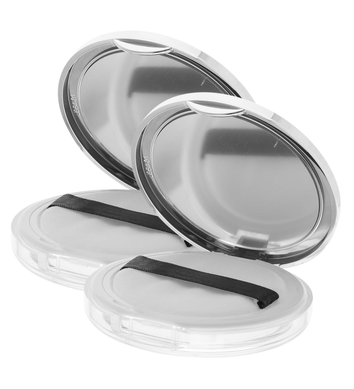 POPETPOP 2pcs Box Loose Powder Box Makeup Powder Puff Compact Powder Case 5g Powder Case Take a Bath Sample 7.5x7.5cm Silver - Buy Online on GoSupps.com