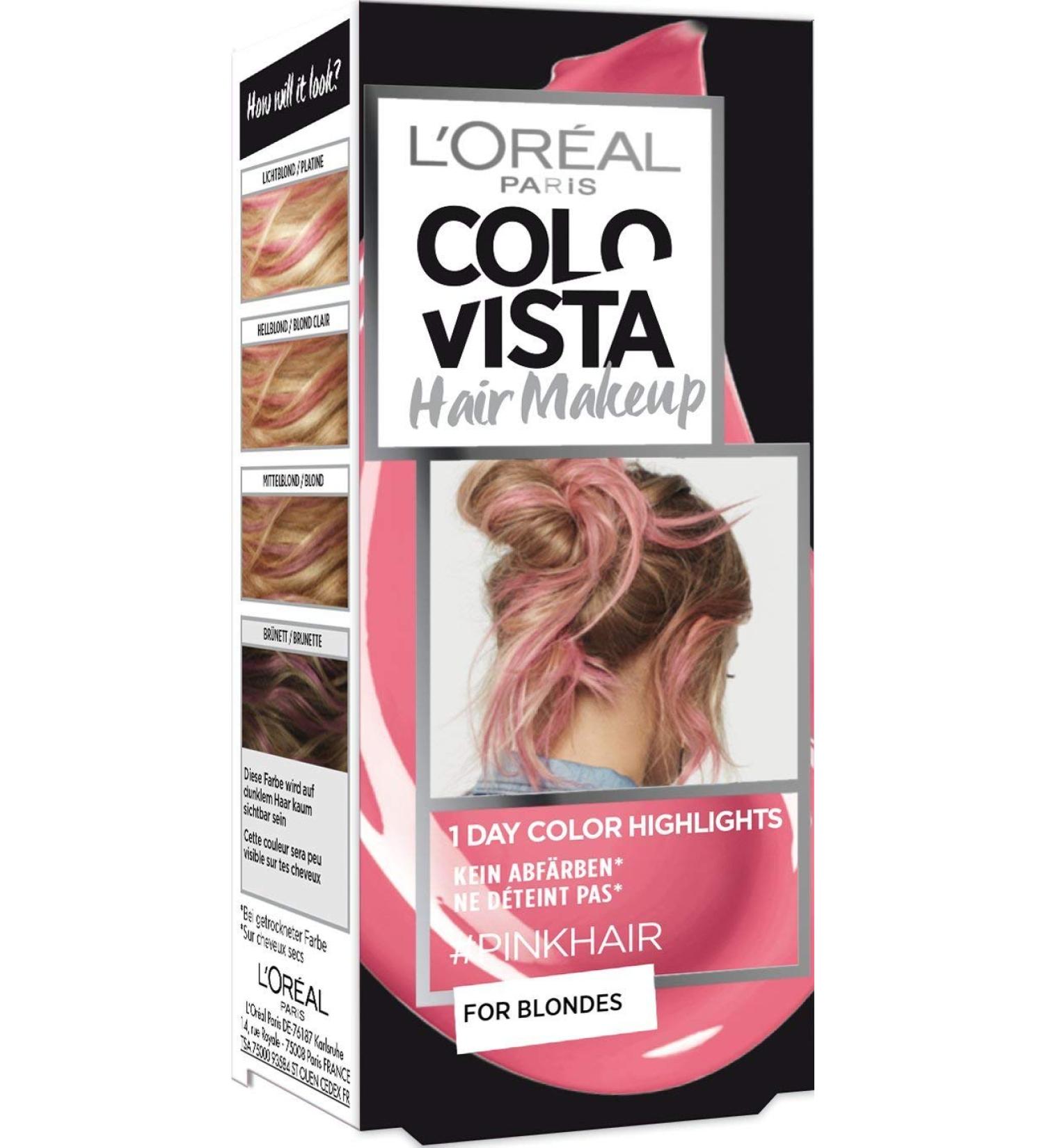 L'Or al Paris L'Or al Paris Colovista Hair Makeup 1-Day-Color-Highghts 6 pinkhair