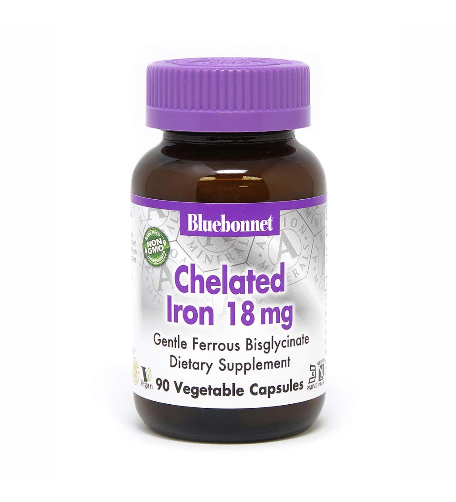 Bluebonnet Nutrition Albion Chelated Iron 18mg - 90ct | High Absorption Iron Supplement - Buy Online on GoSupps.com