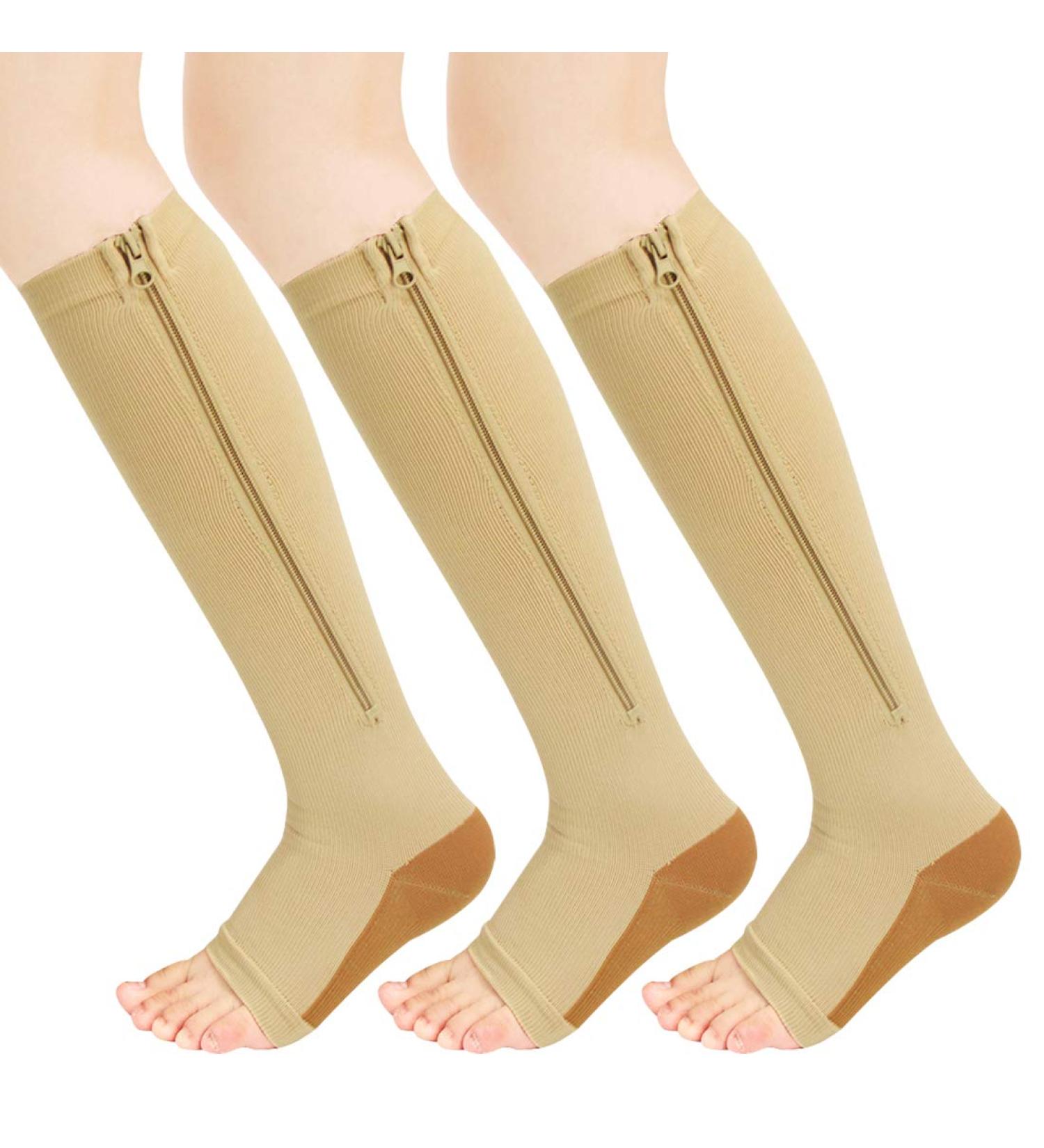 Minghe Compression Stockings for Men & Women - Knee High Support - 3 Pairs - Medical Quality Shipping Worldwide - Buy Online on GoSupps.com