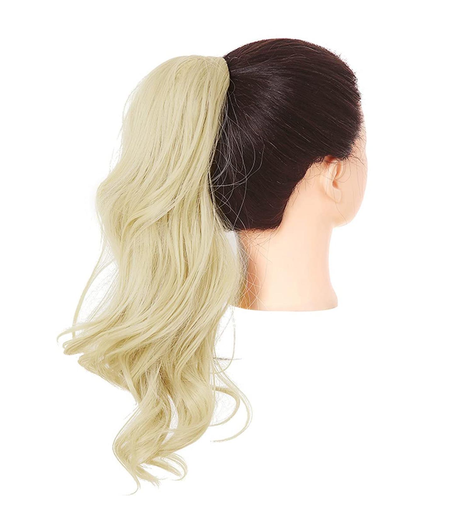 Buy 26 Blonde Pink Wavy Curly Hair Ponytail Extensions - Claw Clip Synthetic Afro Wig - International Shipping Available - Buy Online on GoSupps.com
