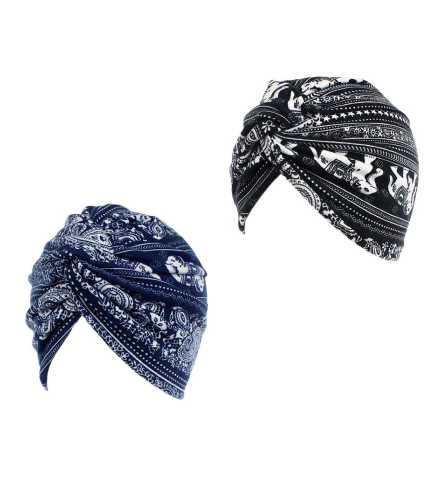 Minkissy 2pcs Sleep Turban Caps for Women | Elastic Chemotherapy Hat | Double Layer Headwear | Soft Sleep Caps - Buy Online on GoSupps.com