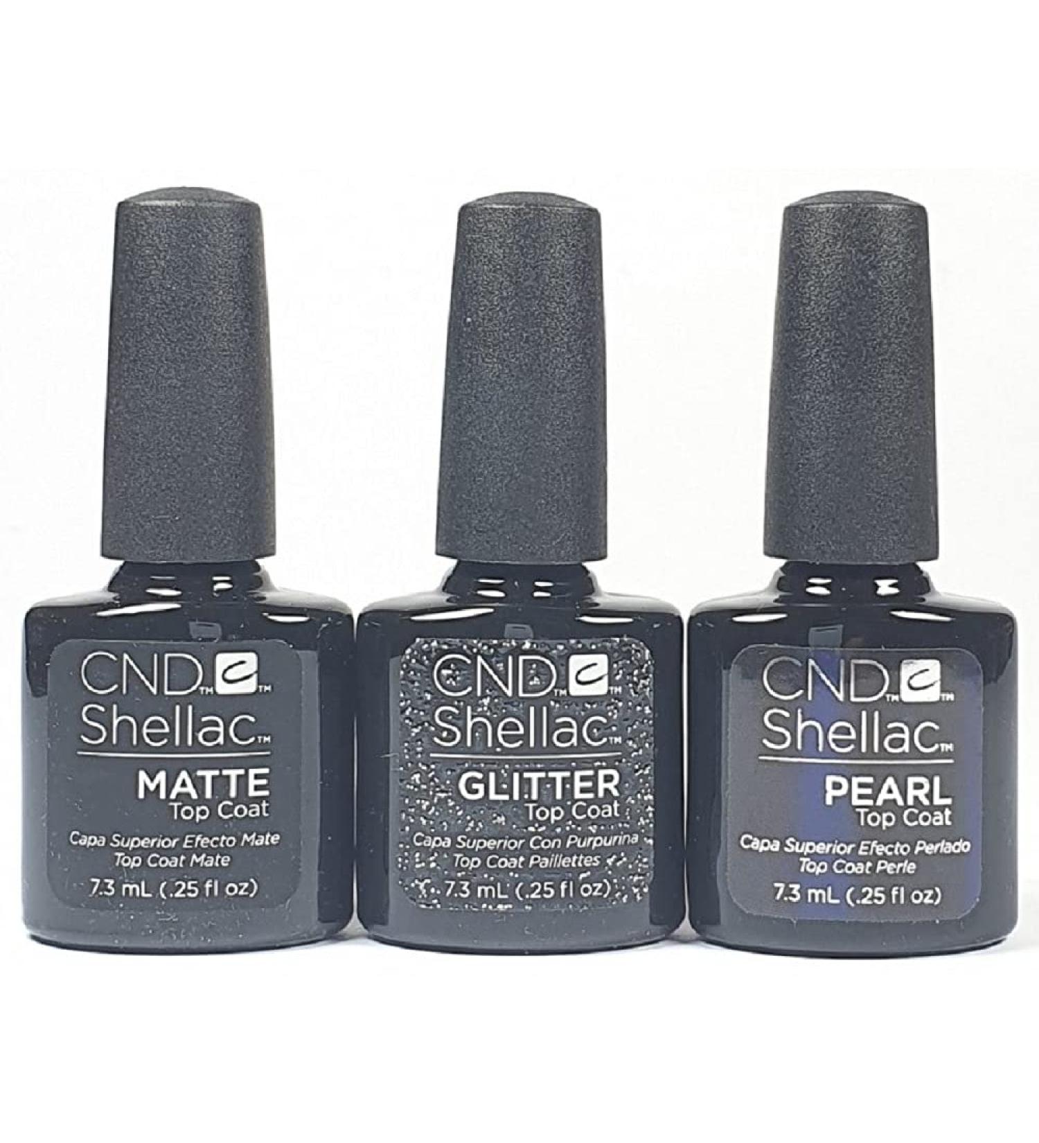 CND Shellac Alluring Top Coat Trilogy Matte Pearl-Glitter