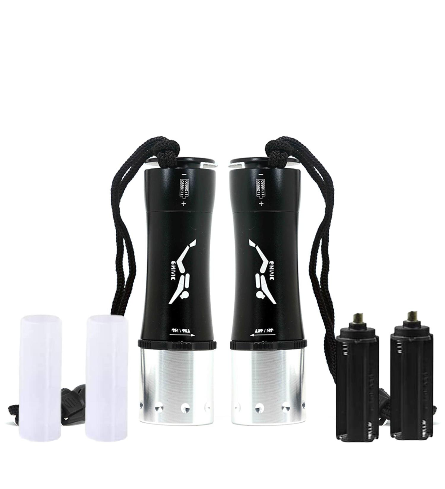 2 Pack 1200 Lumens Diving Flashlight | IPX8 Waterproof Dive Light with L2 LED Torch | Rechargeable Power | Ideal for Scuba, Snorkeling, and Underwater Sports - Buy Online on GoSupps.com