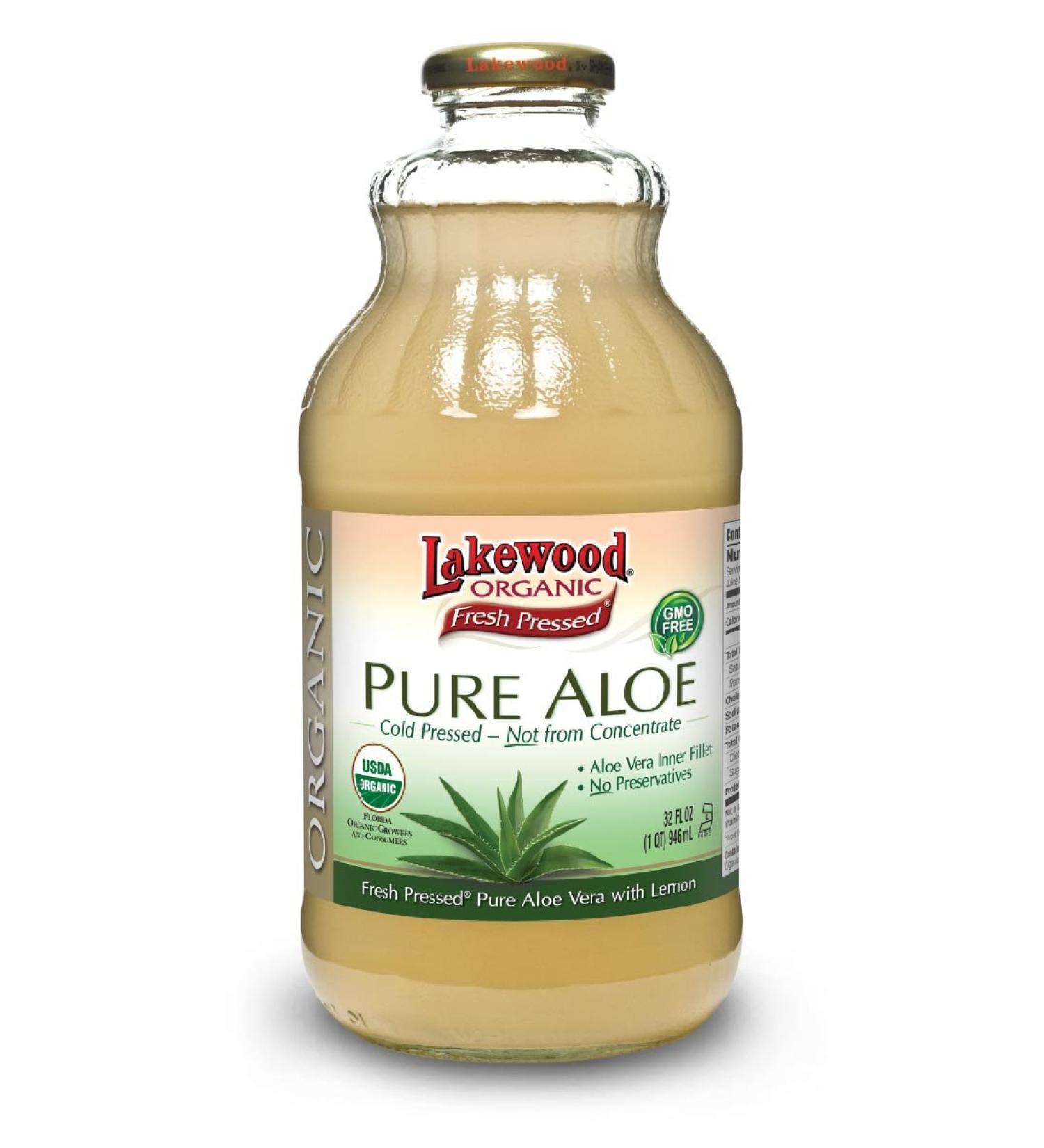 Lakewood Organic Aloe Juice - Fresh Pressed Inner Fillet - 32 oz - Buy Online on GoSupps.com