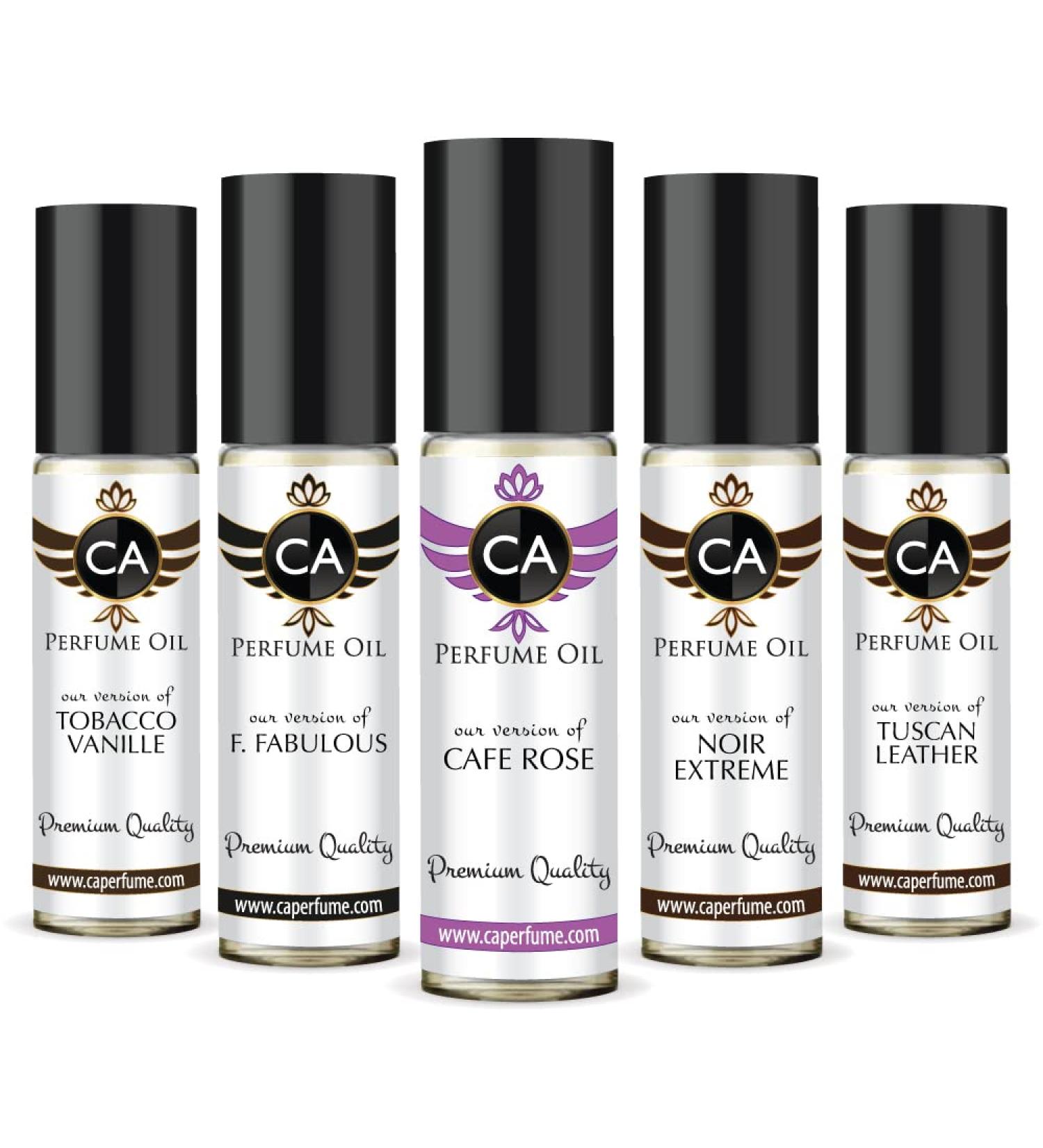 CA Perfume Designer Discovery Set For Men Impression Of (Tobacco Vanille Fabulous Cafe rose Noir Extreme Tuscan Leather) Long Lasting Fragrance Body Oil 10ml x 5 - Buy Online on GoSupps.com