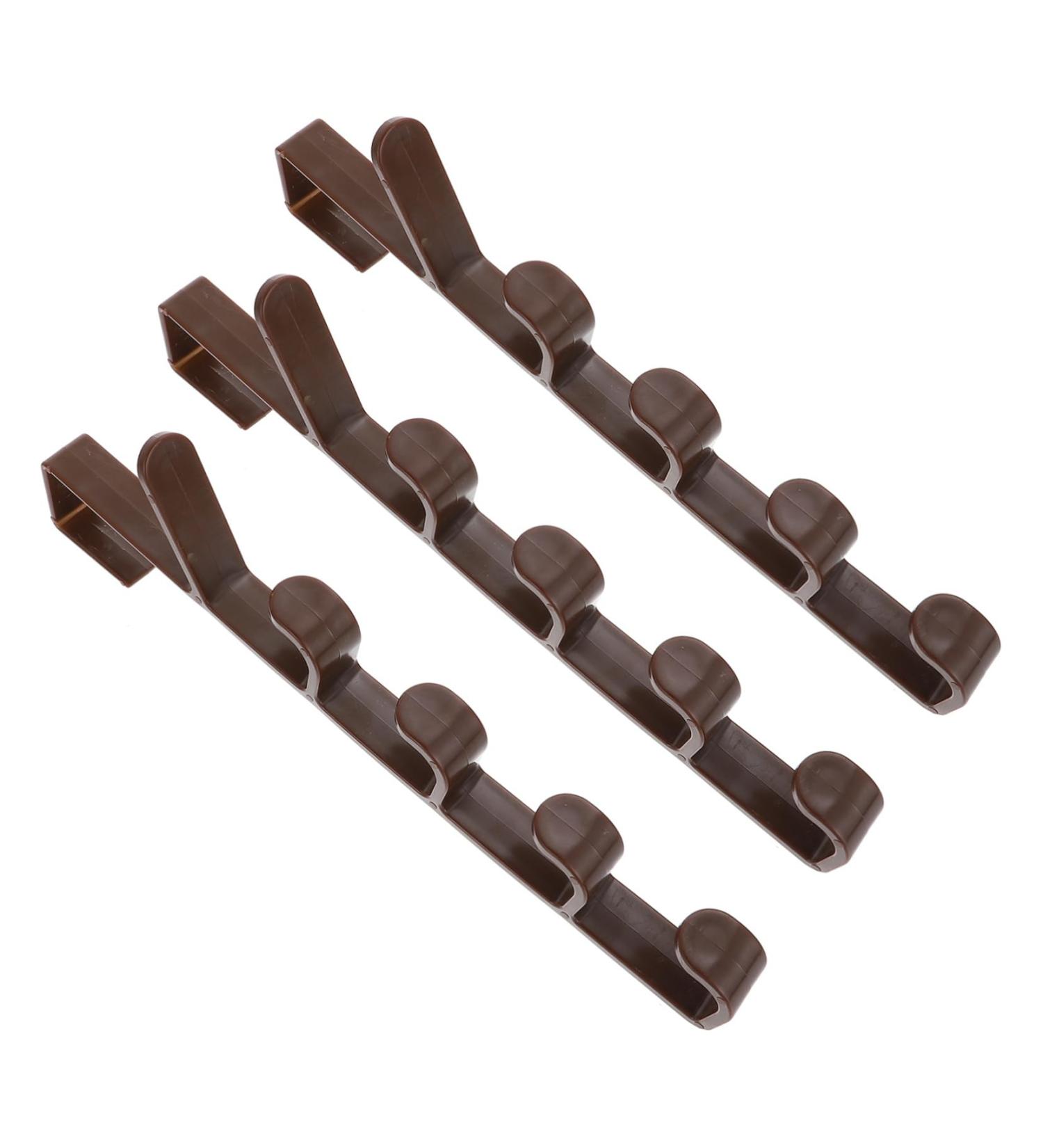 WHAMVOX 3pcs Door Coat Hook Plastic Clothes Hanger Plastic Hangers Towel Door Hanger Kitchen Door Portable 28.5X3.8X2CM Brown - Buy Online on GoSupps.com