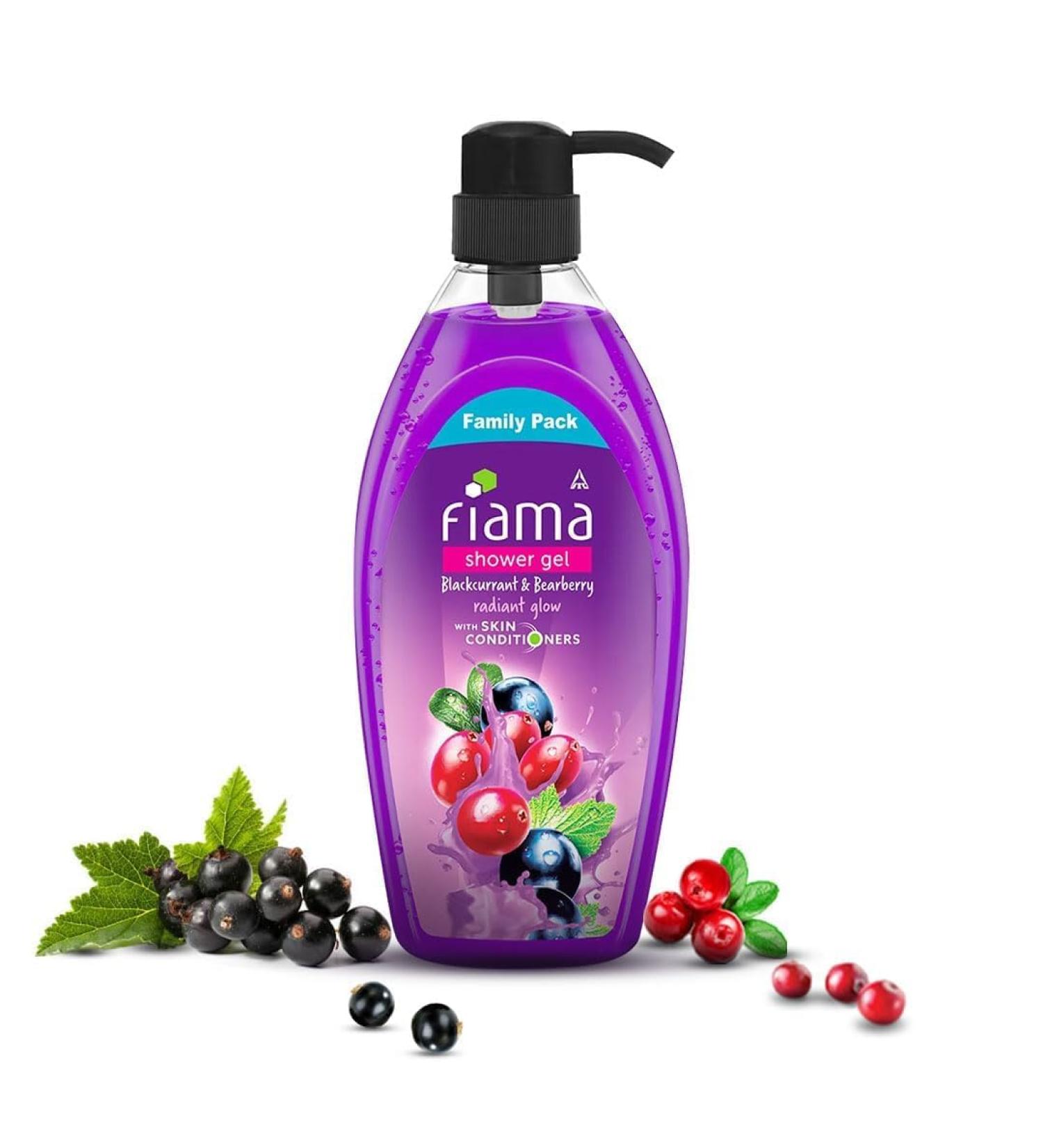 RUVYAA Fi.ama Body Wash Shower Gel Blackcurrant & Bearberry 900ml Family Pack Body Wash for Women & Men with Skin Conditioners for Radiant Glow Suitable for All Skin Types - Buy Online on GoSupps.com