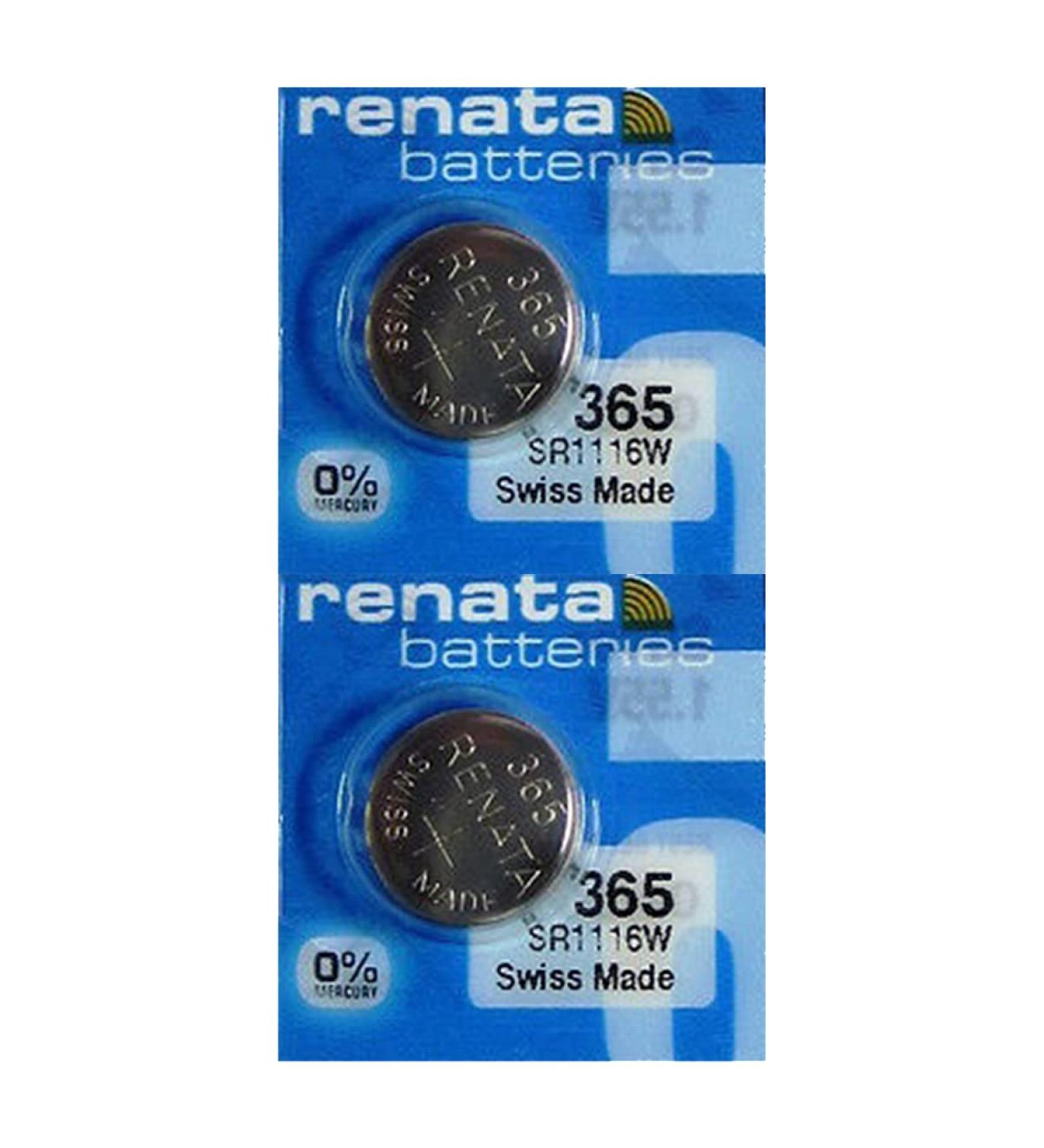 Renata 365 SR1116W Silver Oxide Watch Batteries - 1.55V (2 Count) for Long-Lasting Power - International Shipping Available - Buy Online on GoSupps.com