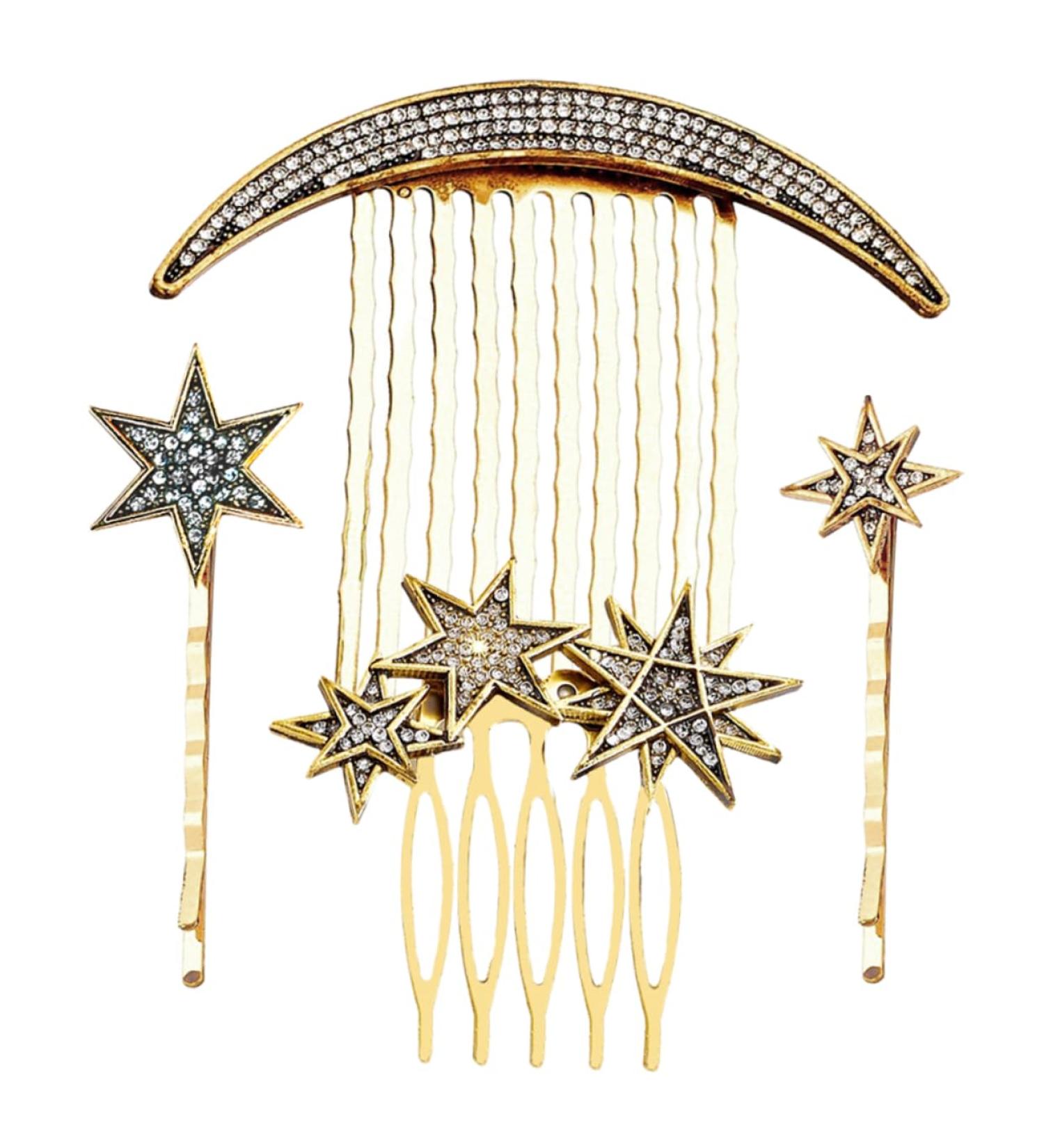 DOITOOL Star Hair Barrettes 1 Set Star Moon Hairpin Metal Bridesmaids Comb Headwear for Women Rhinestone Hair Clips Hair Jewelry Crystal Decor Moon Decorations Tiara Alloy Hair Comb - Buy Online on GoSupps.com
