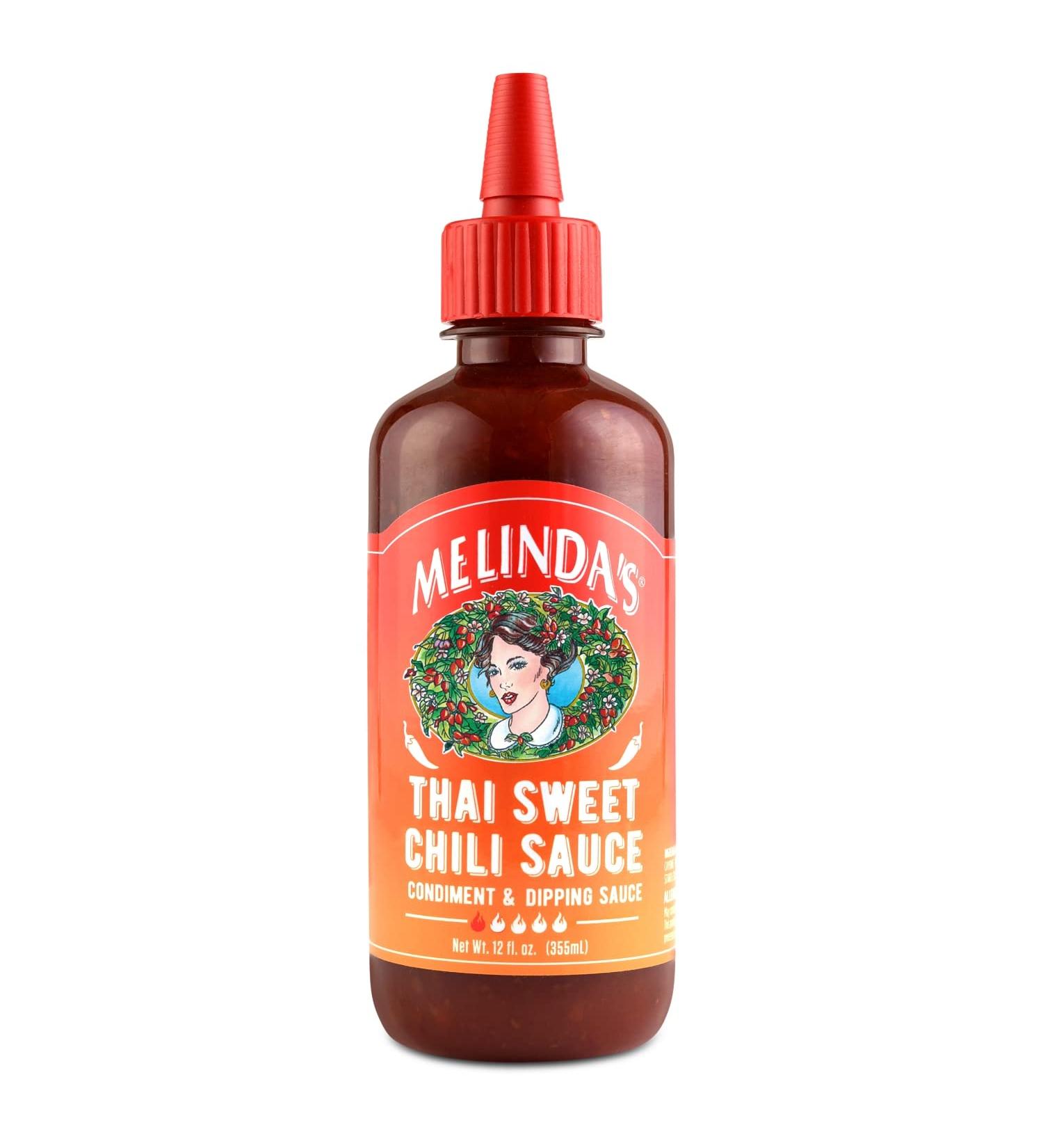 Melinda's Thai Sweet Chili Sauce - Gourmet Hot & Dipping Sauce 12oz - Sweet & Mild Asian Chili - Keto Friendly & Kosher - Whole Fresh Ingredients - Buy Online on GoSupps.com