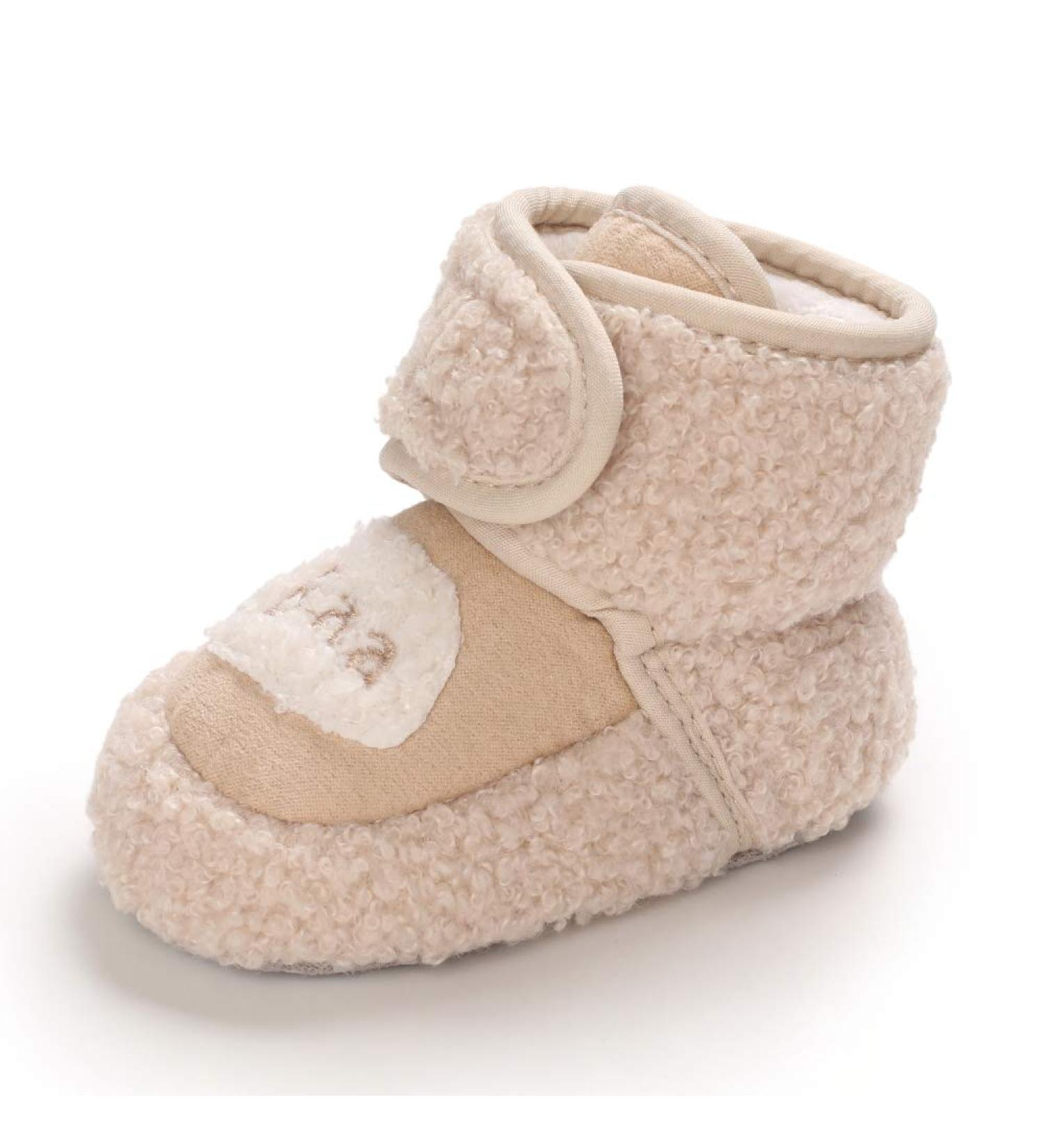 MASOCIO Baby Sheep Booties - Soft Sole Crib Pram Prewalker Warm Boots (6-12 Months, Khaki) - Buy Online on GoSupps.com