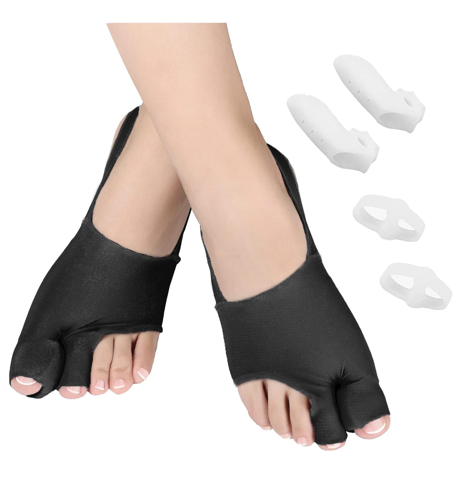 Orthopedic Bunion Corrector for Women & Men - Big Toe Straightener Pain Relief Splint with Soft Gel Pads - Day Night Support (Black) - Buy Online on GoSupps.com