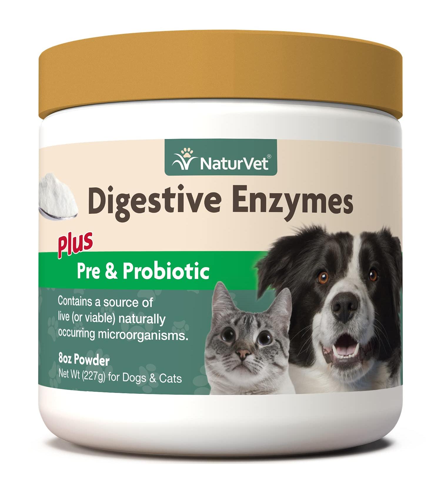 NaturVet Digestive Enzymes & Probiotic for Dogs & Cats - 8 oz - Buy Online on GoSupps.com