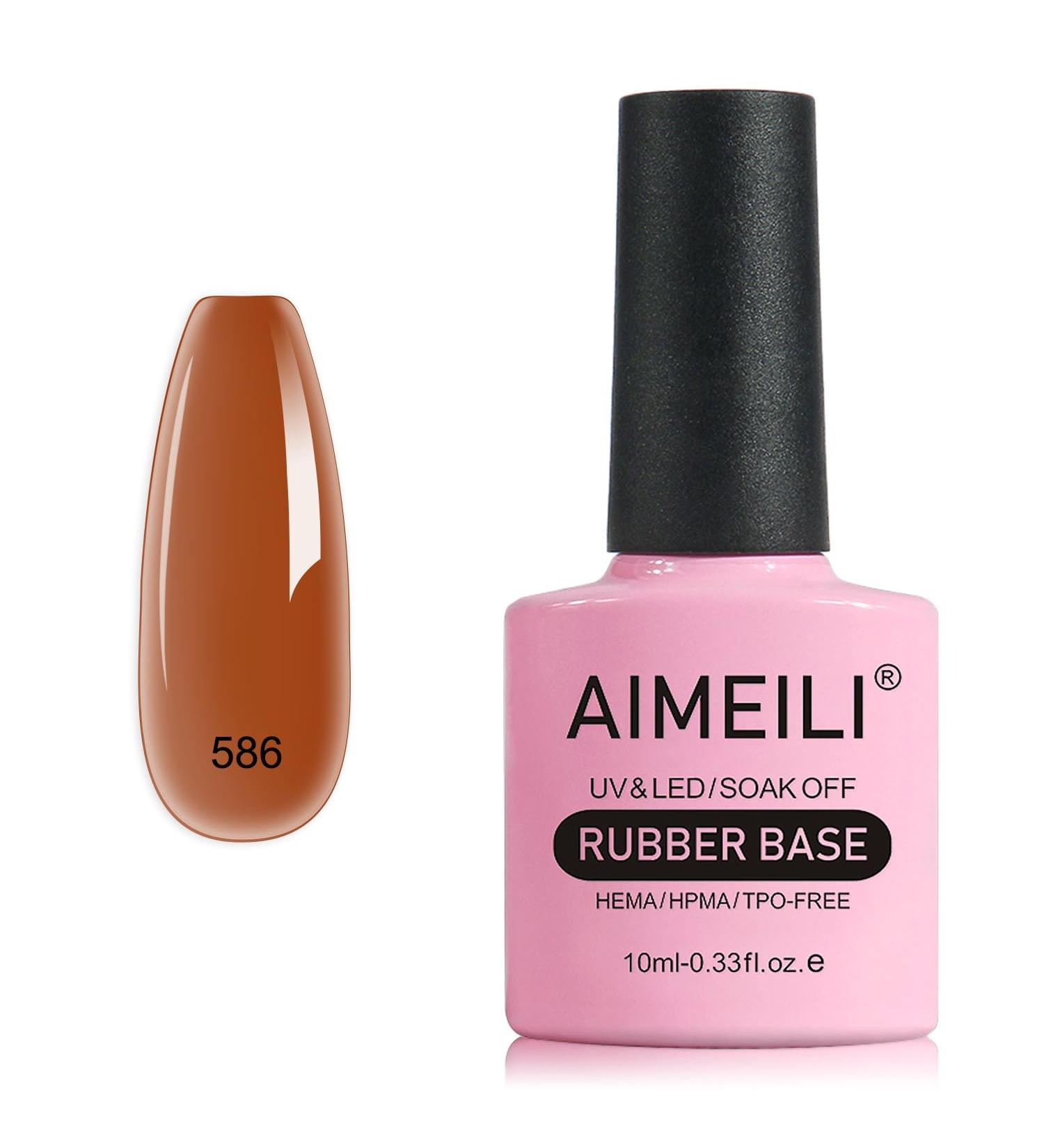 AIMEILI 5 in 1 Rubber Base Gel - Sheer Color Nail Polish with Elastic Coat - (586) 10ml - Buy Online on GoSupps.com
