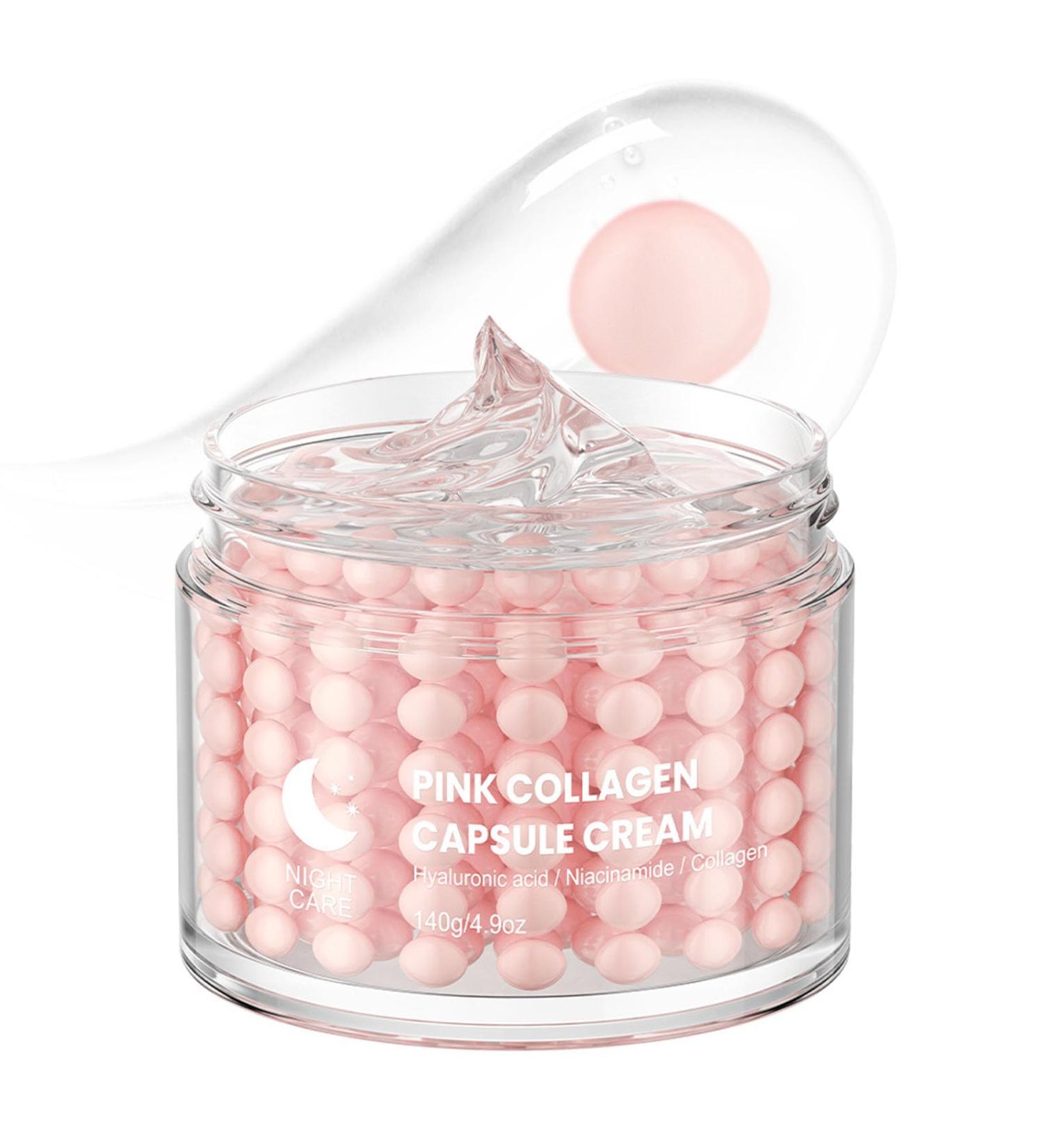 ARCHIDATE Pink Collagen Capsule Cream Firming & Plumping Anti-Aging Collagen Capsule Cream Boosts Elasticity Smooths Fine Lines Deep Moisturizing for Dry Skin Lightweight for All Skin Types - Buy Online on GoSupps.com
