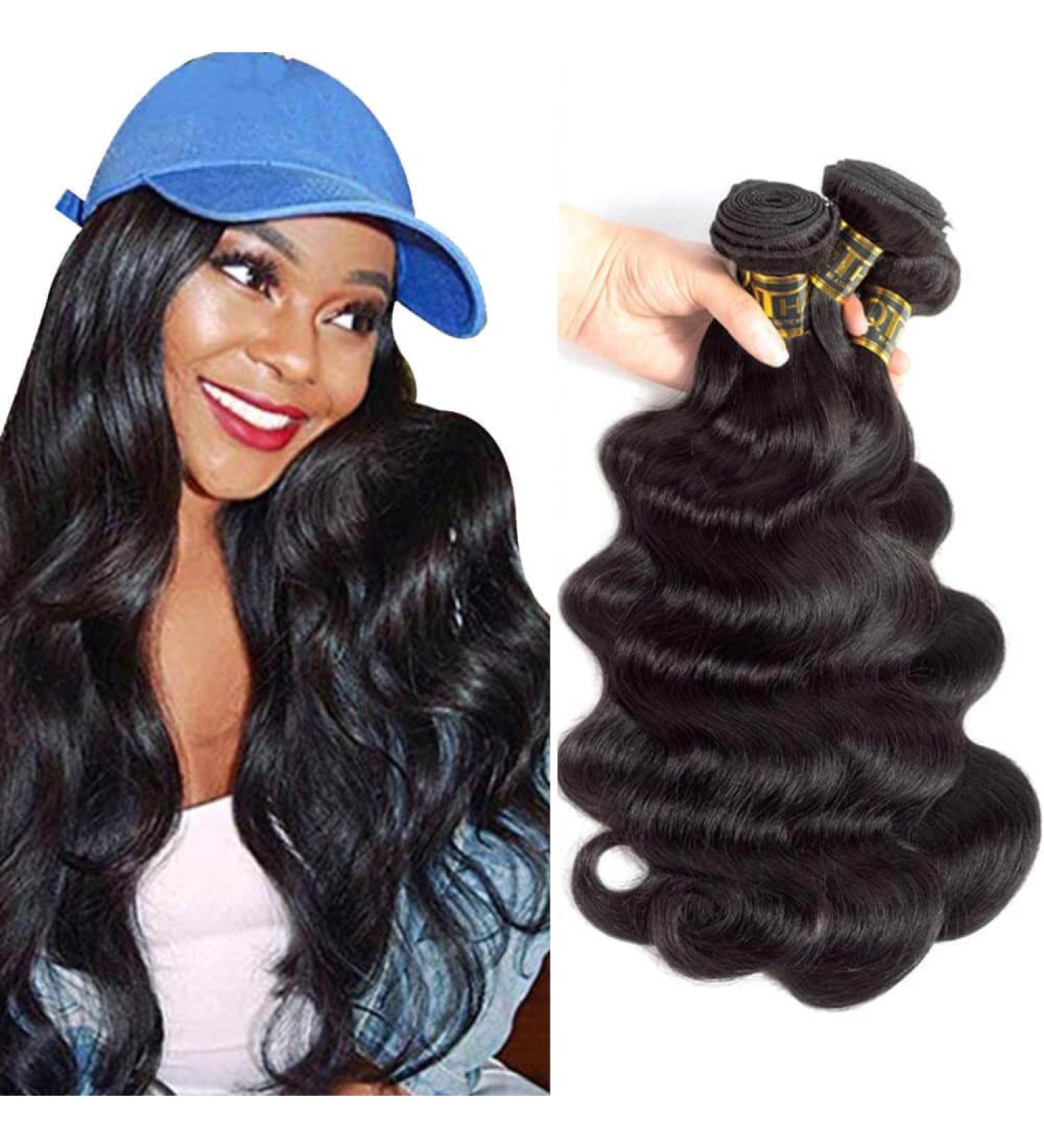 QTHAIR 12A Brazilian Virgin Hair Body Wave 3 Bundle Pack - 16 18 20 inch 300g | Unprocessed Human Hair Extensions - Buy Online on GoSupps.com