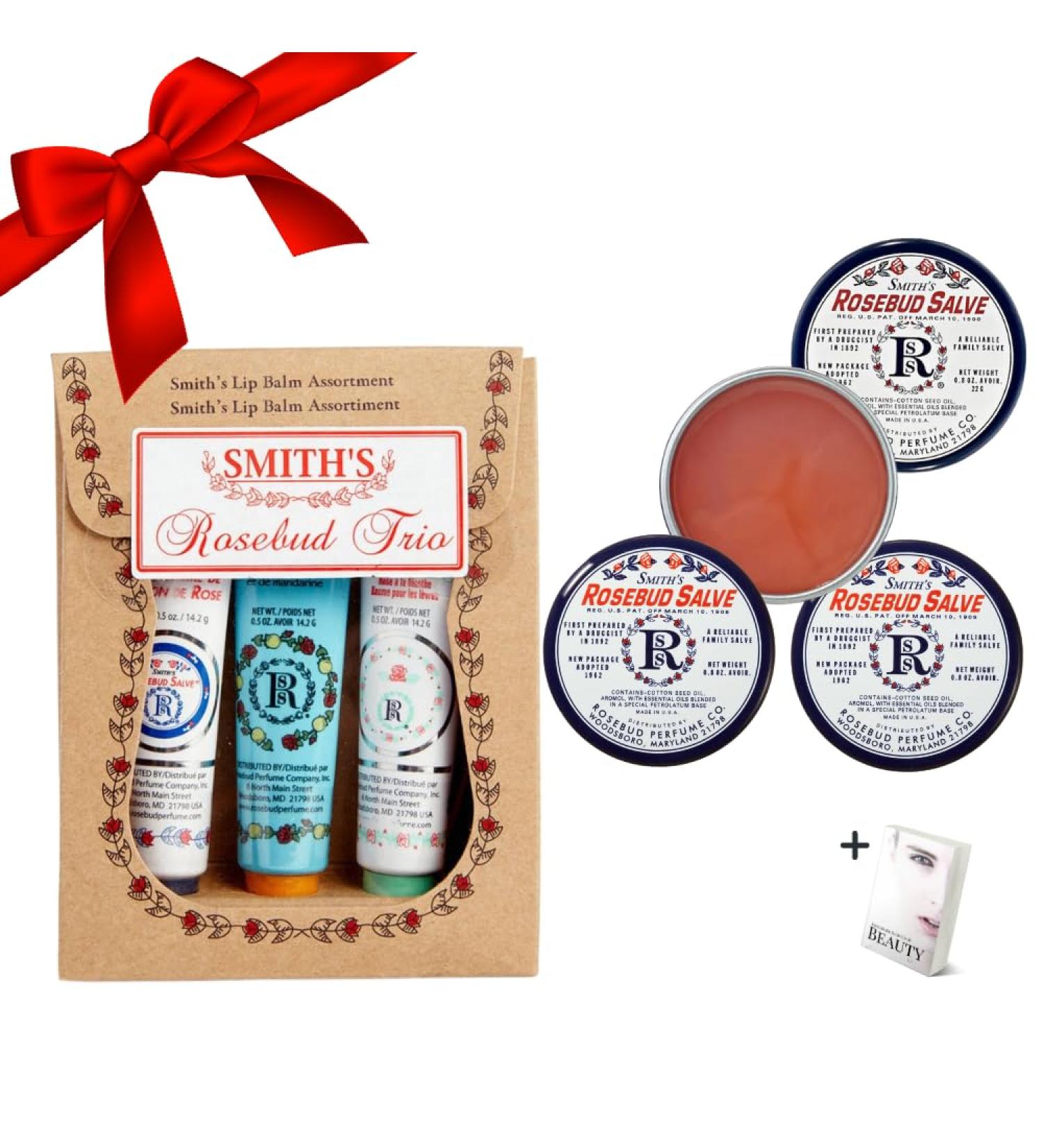 Buy Smith's Rosebud Lip Balm Trio - Bulk 3x0.5oz & 3x0.8oz | Premium Lip Gloss & Treatment for Plump Lips | International Shipping Available - Buy Online on GoSupps.com