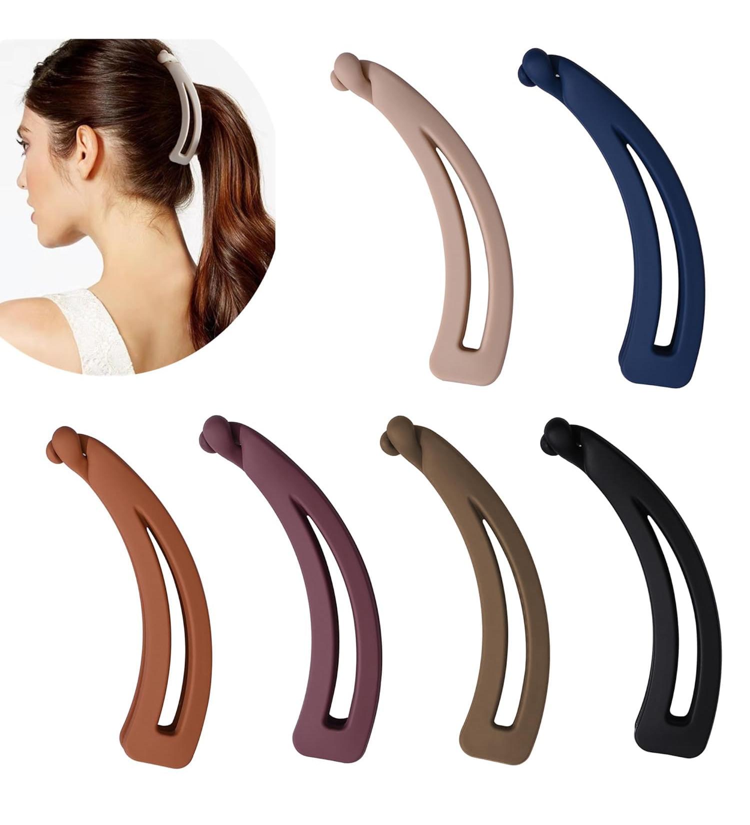 Large banana hair clip Walquicks 6 pcsBanana Clips Hair for Thick Hair Strong Hold Ponytail 4" Large Matte Banana Clips for Women and Girls for Fine Hair Curly Hair Accessories - Buy Online on GoSupps.com