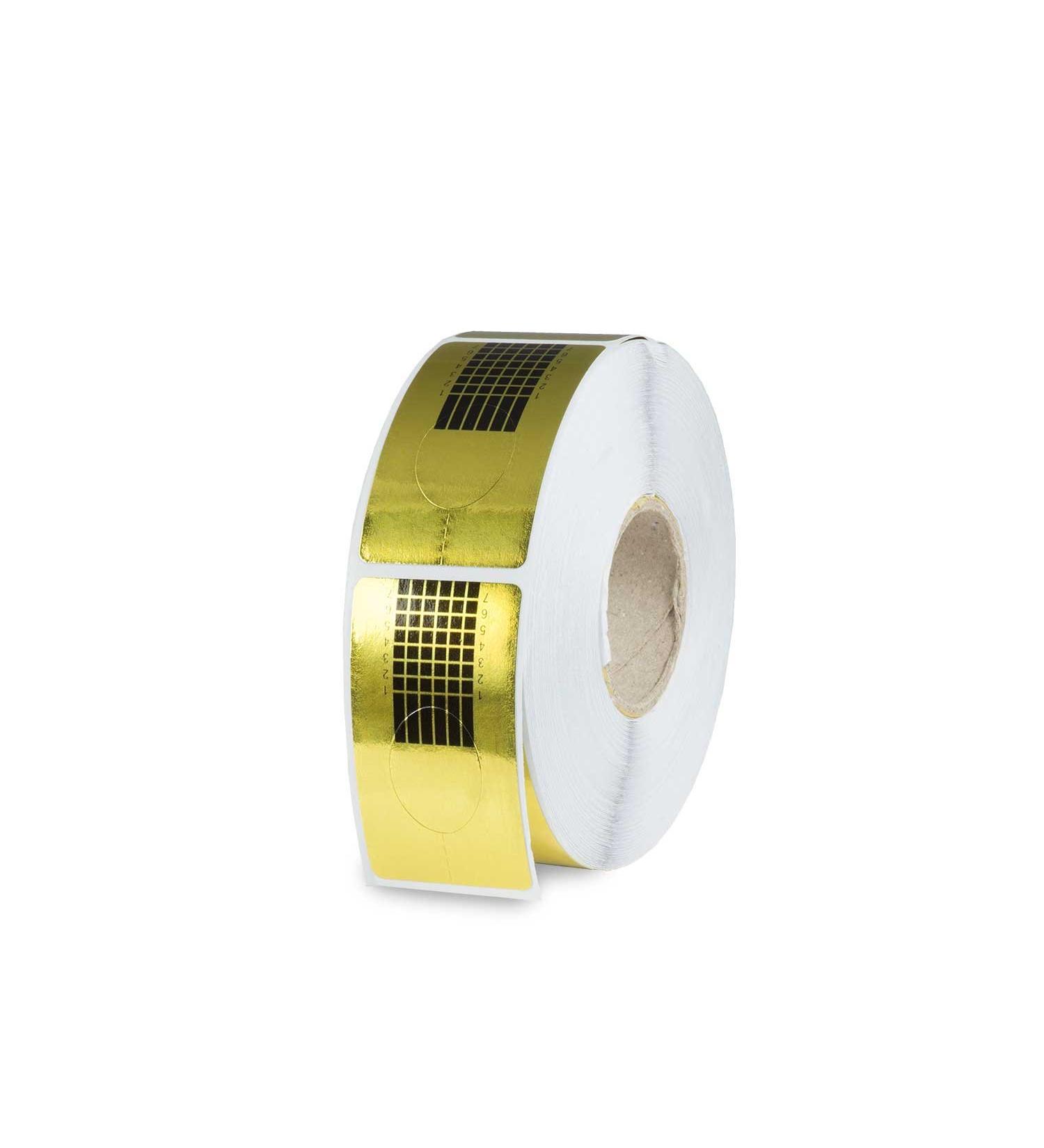 N&BF Profi modeling template gold angular |500 roll self -adhesive paper templates for the modeling of gel and acrylic nails |square art nail stencil gold