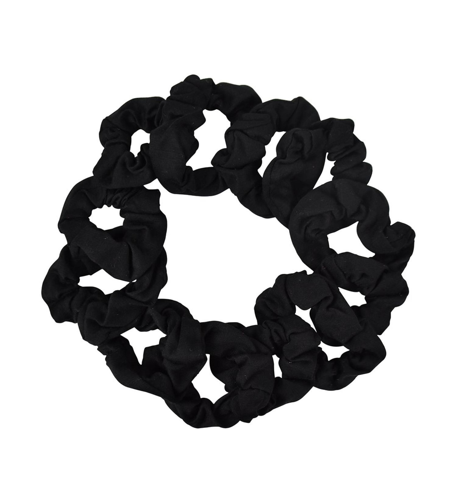 12 Pack Small Cotton Hair Scrunchies in Black - Soft and Gentle for All-Day Comfort - Buy Online on GoSupps.com