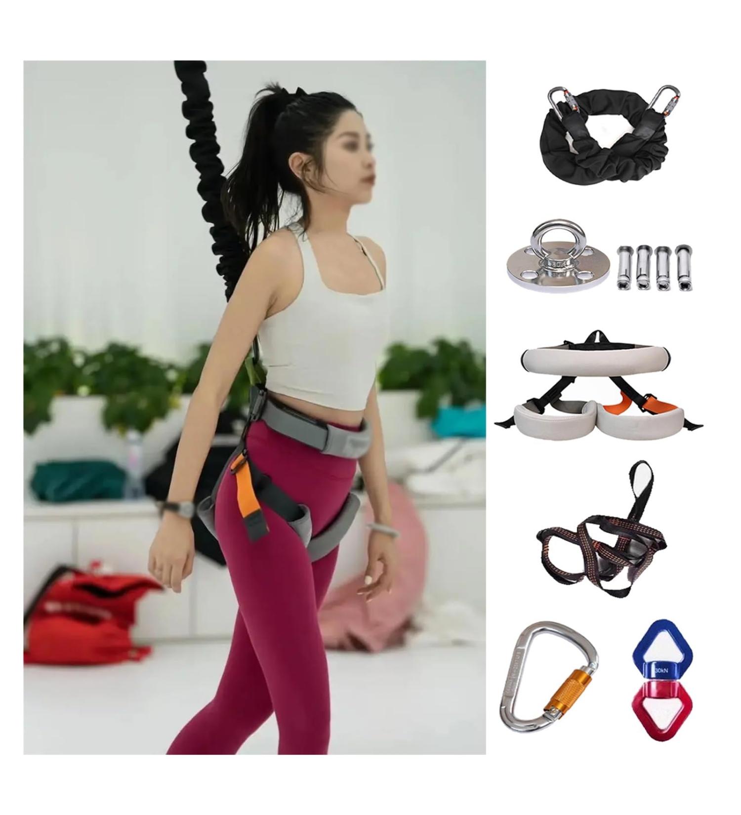 Durable Aerial Yoga Stretch Rope Set - Anti-Breaking Bungee Fitness Equipment for Full Body Exercise (148.8-170.6 lbs - Buy Online on GoSupps.com