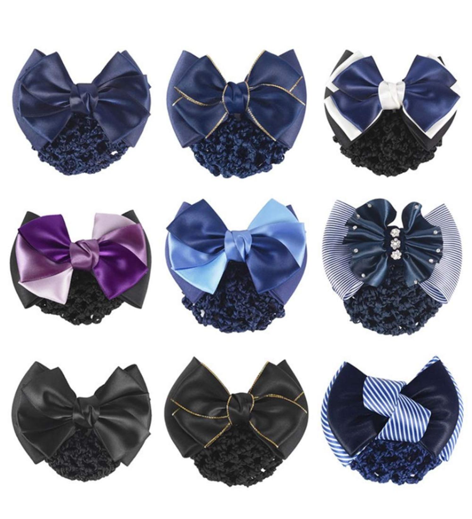 5pcs Bow Hair Bun Net Clips - Women s Bowknot Hairnets for Stylish Buns - Random Colors - Buy Online on GoSupps.com