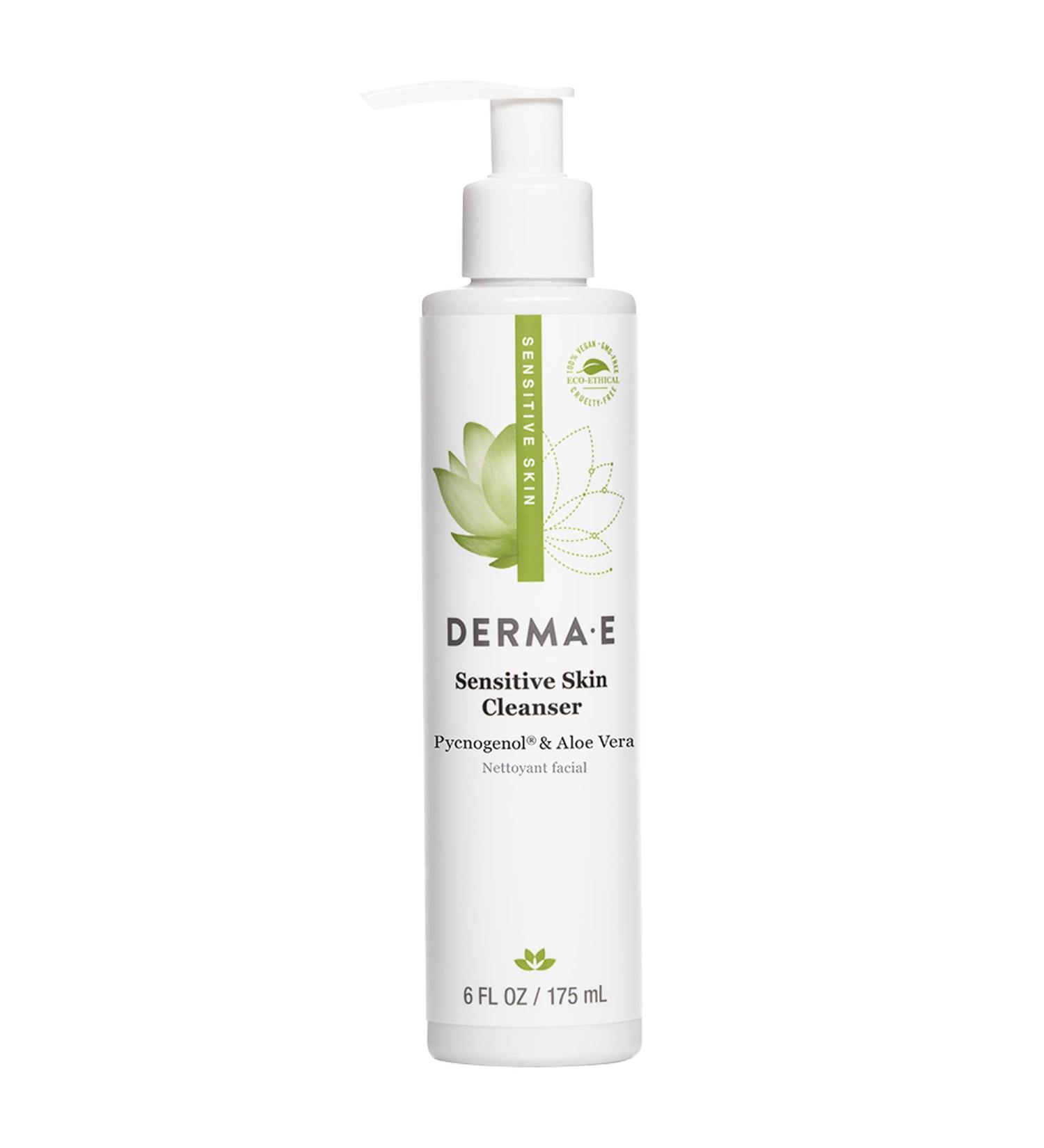 Derma E Sensitive Skin Cleanser 6 fl oz - Soothing Natural Formula for Sensitive Skin - Buy Online on GoSupps.com