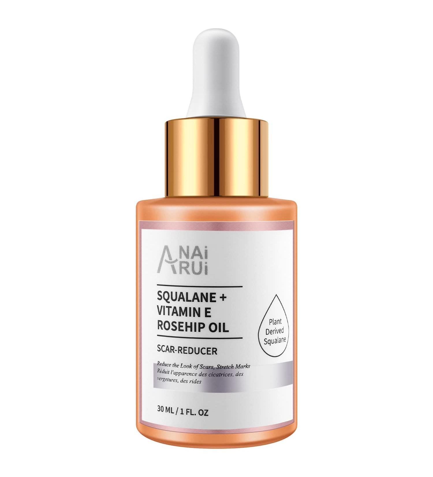 ANAiRUi Rosehip Oil For Face - Cold Pressed Vegan with Vitamin E & Squalane - Hydrating Nourishing Anti aging Face Oil for Skin Body Hair Nail 30ml Rosehip Vitamin E Oil - Buy Online on GoSupps.com