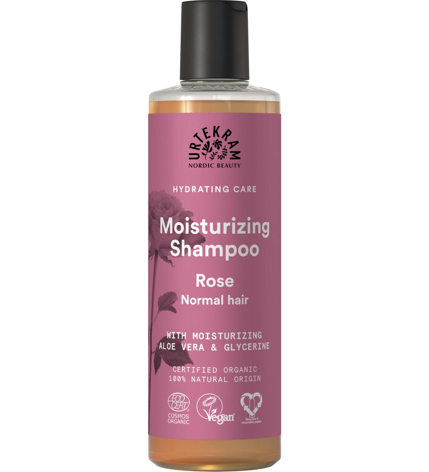 Urtekram Shampoo - Rose - Normal Hair - 250 ml Vegan Organic Moisturizing Natural Origin - Buy Online on GoSupps.com