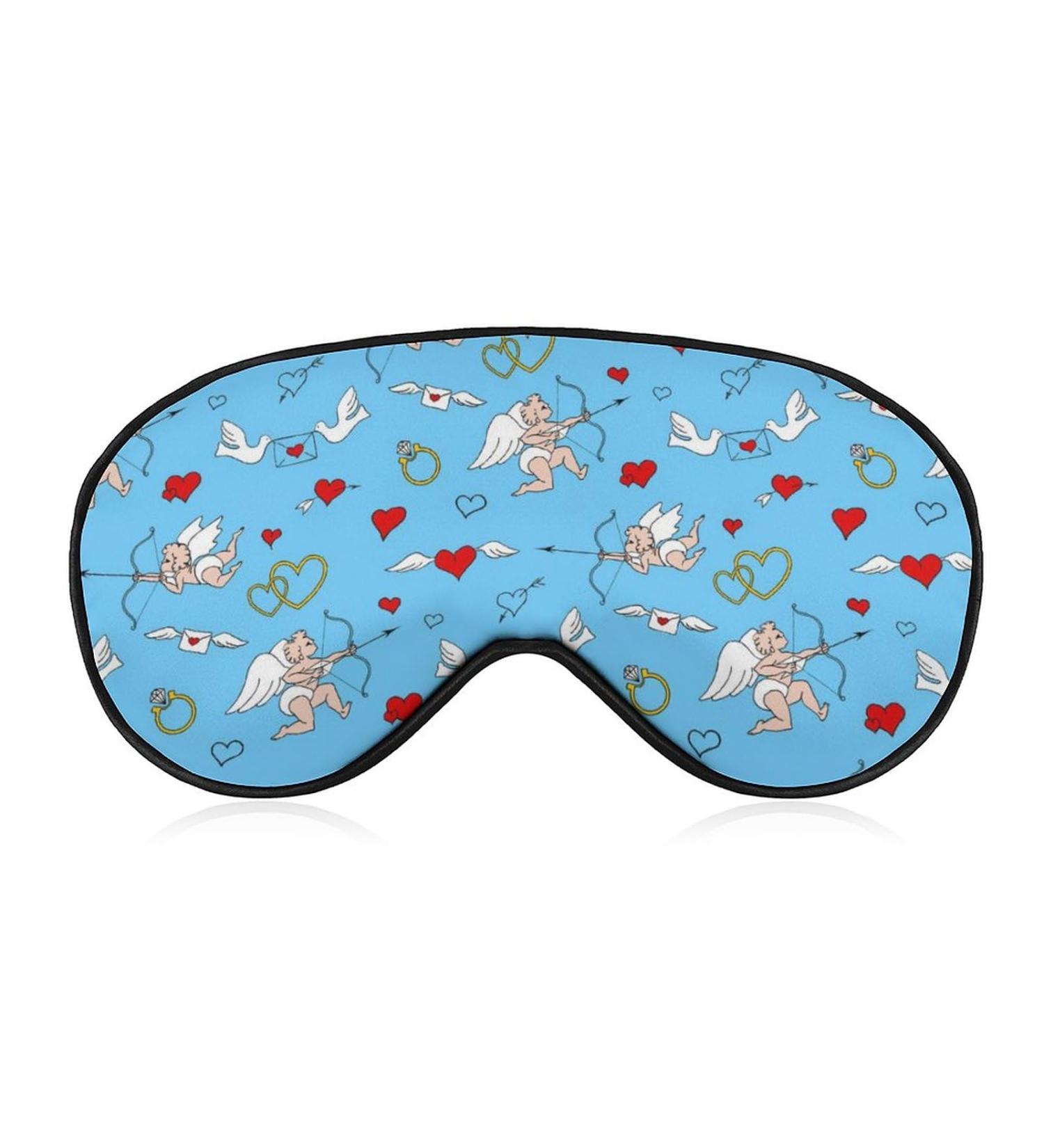 Angels and Hearts Sleep Mask - Adjustable Blindfold for Men and Women, Blocks Light for Night, Travel, and Nap - Buy Online on GoSupps.com