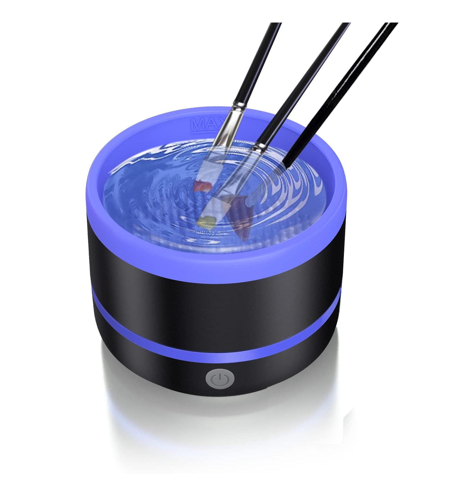 Electric Paint Brush Cleaner Rinse Cup with Automatic Dryer - USB Artist Brush Cleaning Washer for Acrylic, Watercolor, Oil, Gouache Painting - Blue - Buy Online on GoSupps.com