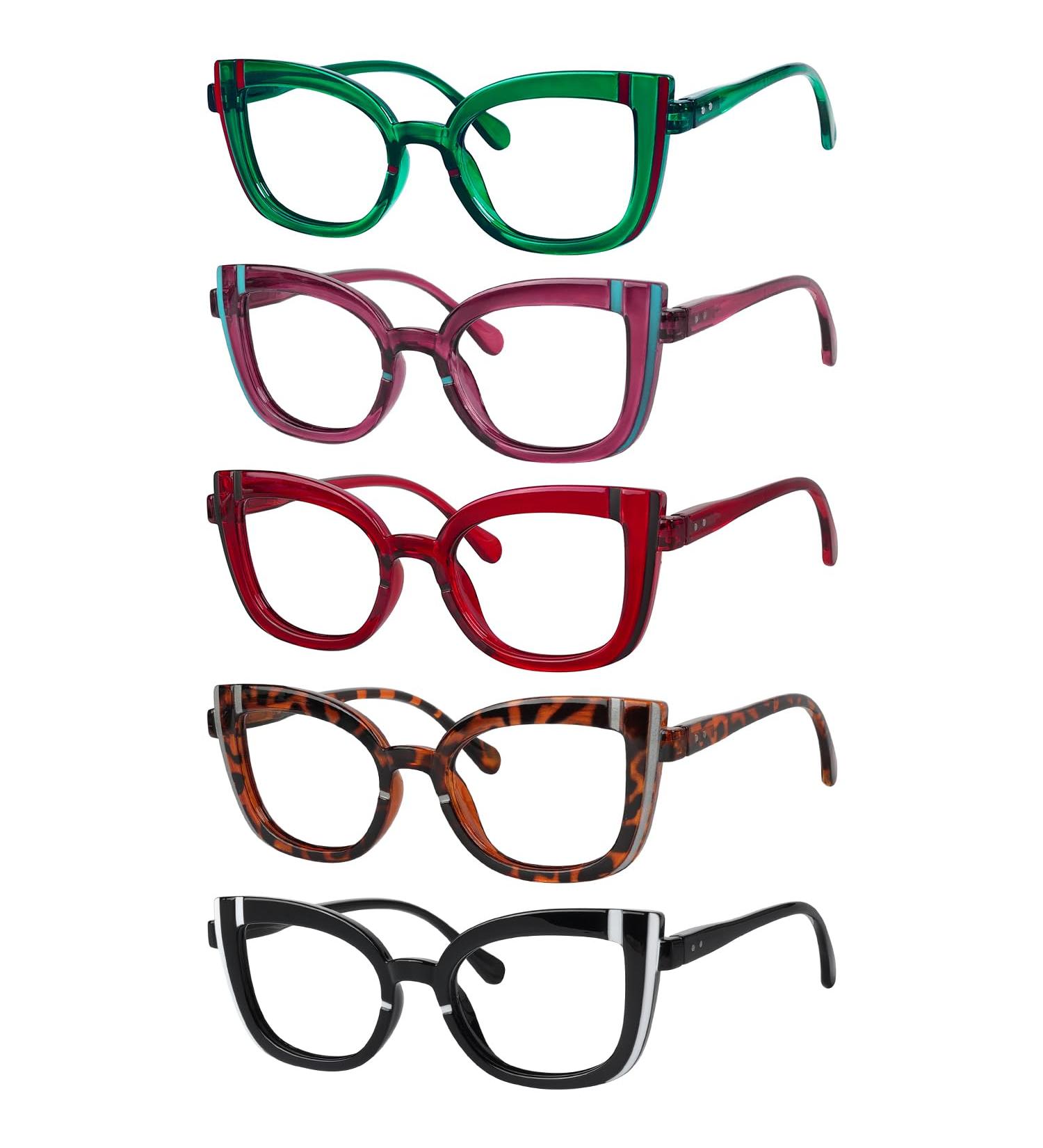 Eyekepper 5-Pack Cat Eye Reading Glasses for Women - Cute +1.00 Magnification - Stylish Mixed Colors - Buy Online on GoSupps.com