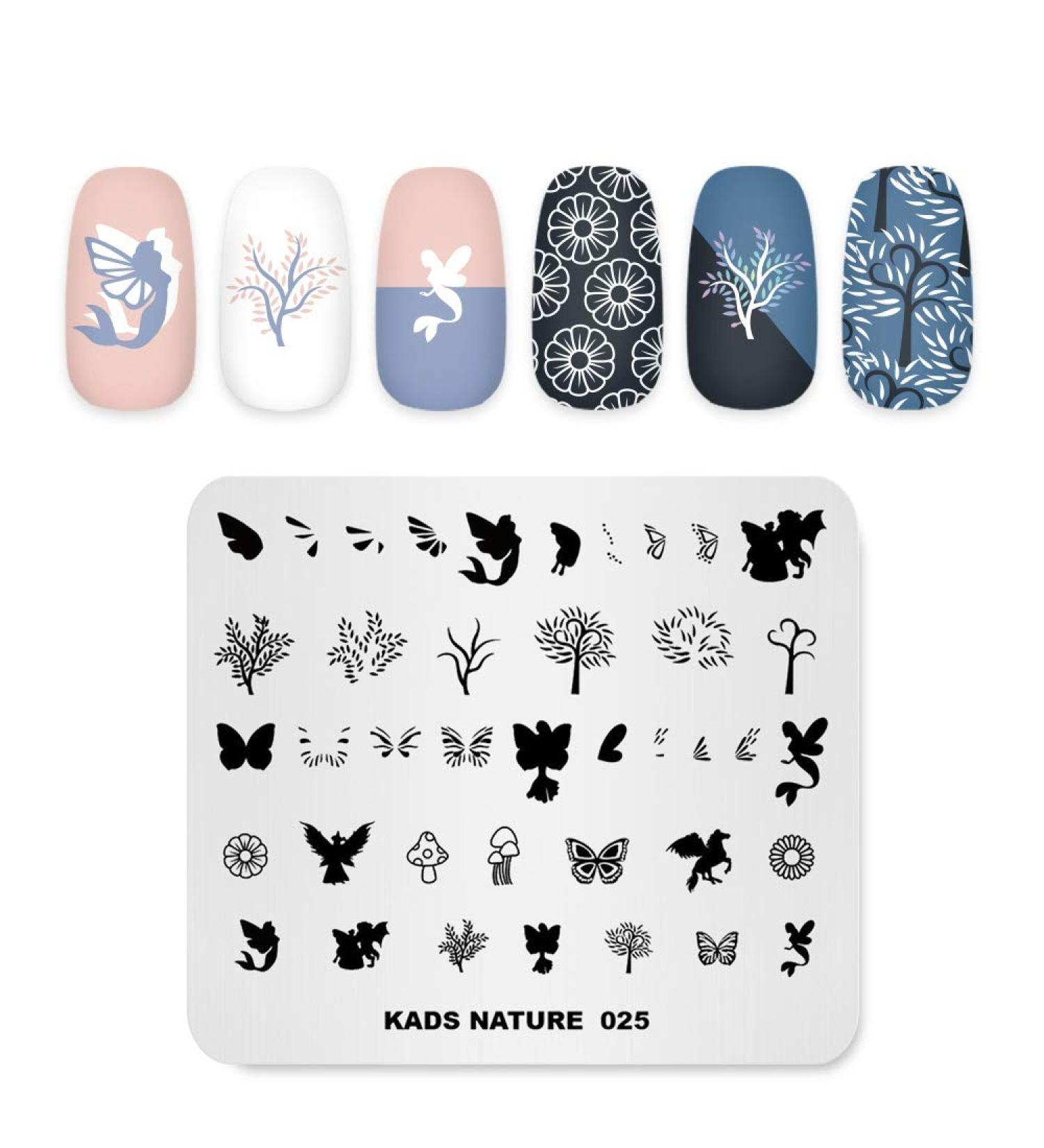 Alexnailart Nature Theme Nail Stamp Stencils - Creative Manicure Design Templates & Printing Tool 5# - Buy Online on GoSupps.com
