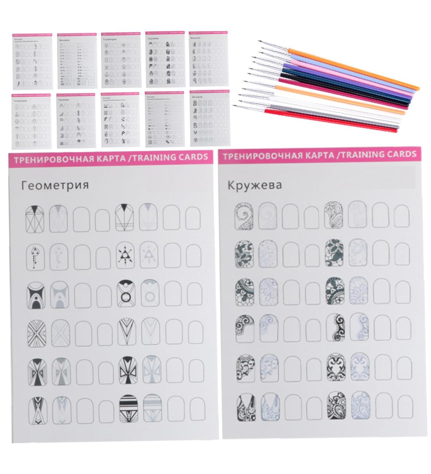 FRCOLOR 1 Set manicure exercise book nail art liner nail art tools for beginners nail art practice templates nail art practice supplies nail art practice books pen Paper nail brush - Buy Online on GoSupps.com