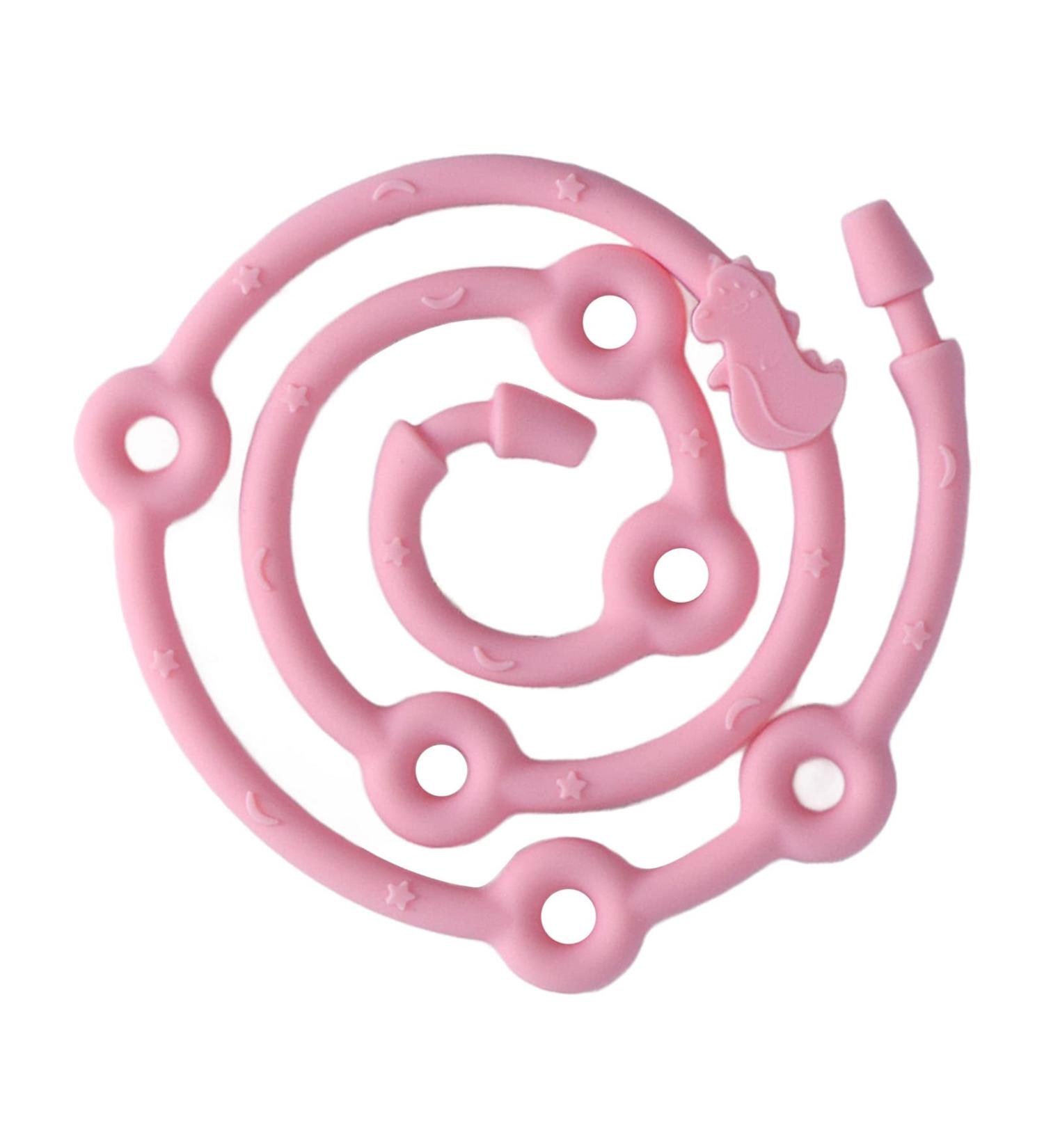 Topincn Pink Silicone Pacifier Clips Adjustable Baby Bottle Straps & Toy Seat Belts - Stretchy Bite Ring Dishwear for Strollers - Buy Online on GoSupps.com