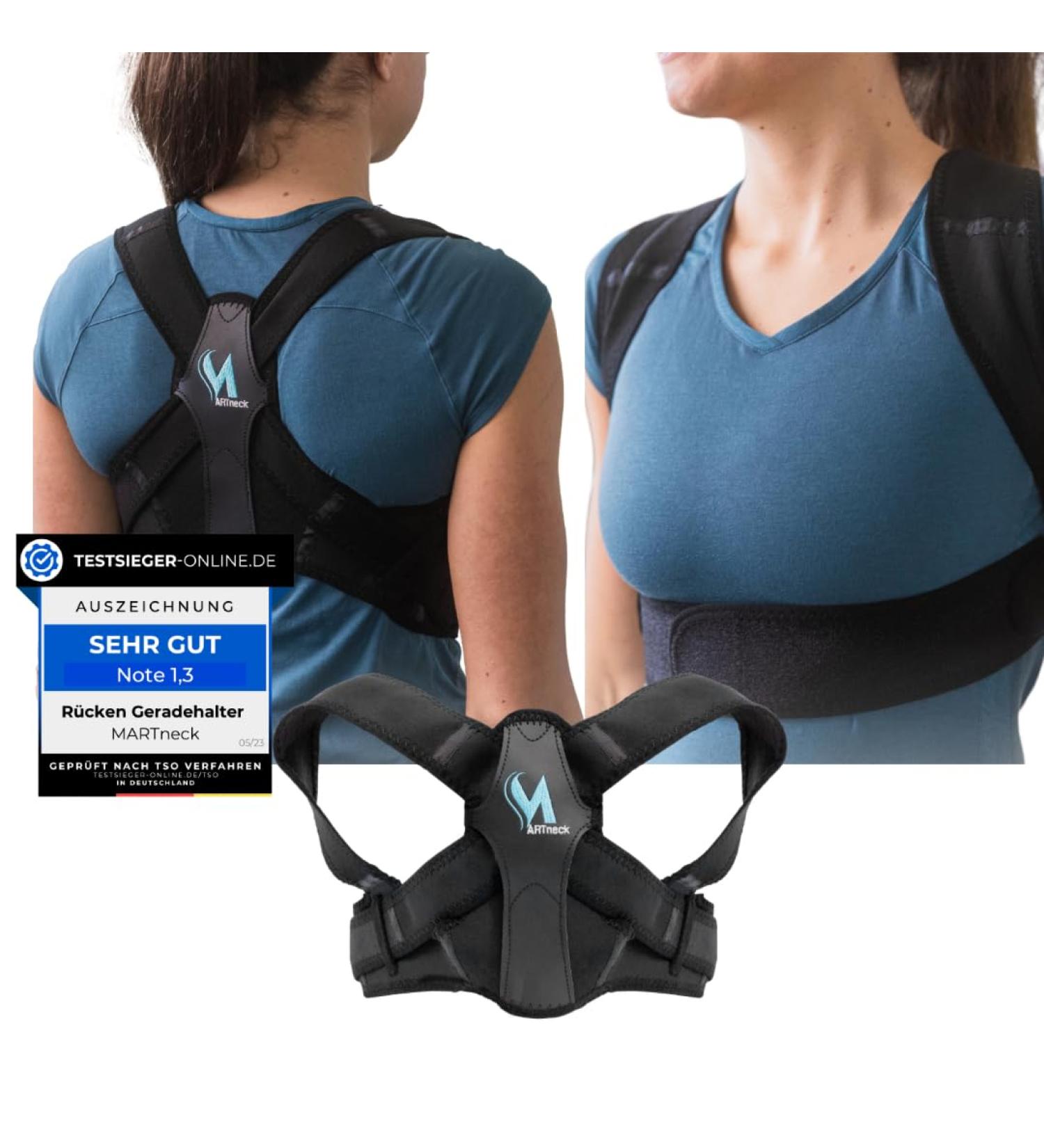 Martneck Back Straight Shoulder Belt - High-Up Correction by Orthopedic Surgeon for Men Women & Kids | Neck Shoulder & Back Support | Free App Included - Buy Online on GoSupps.com
