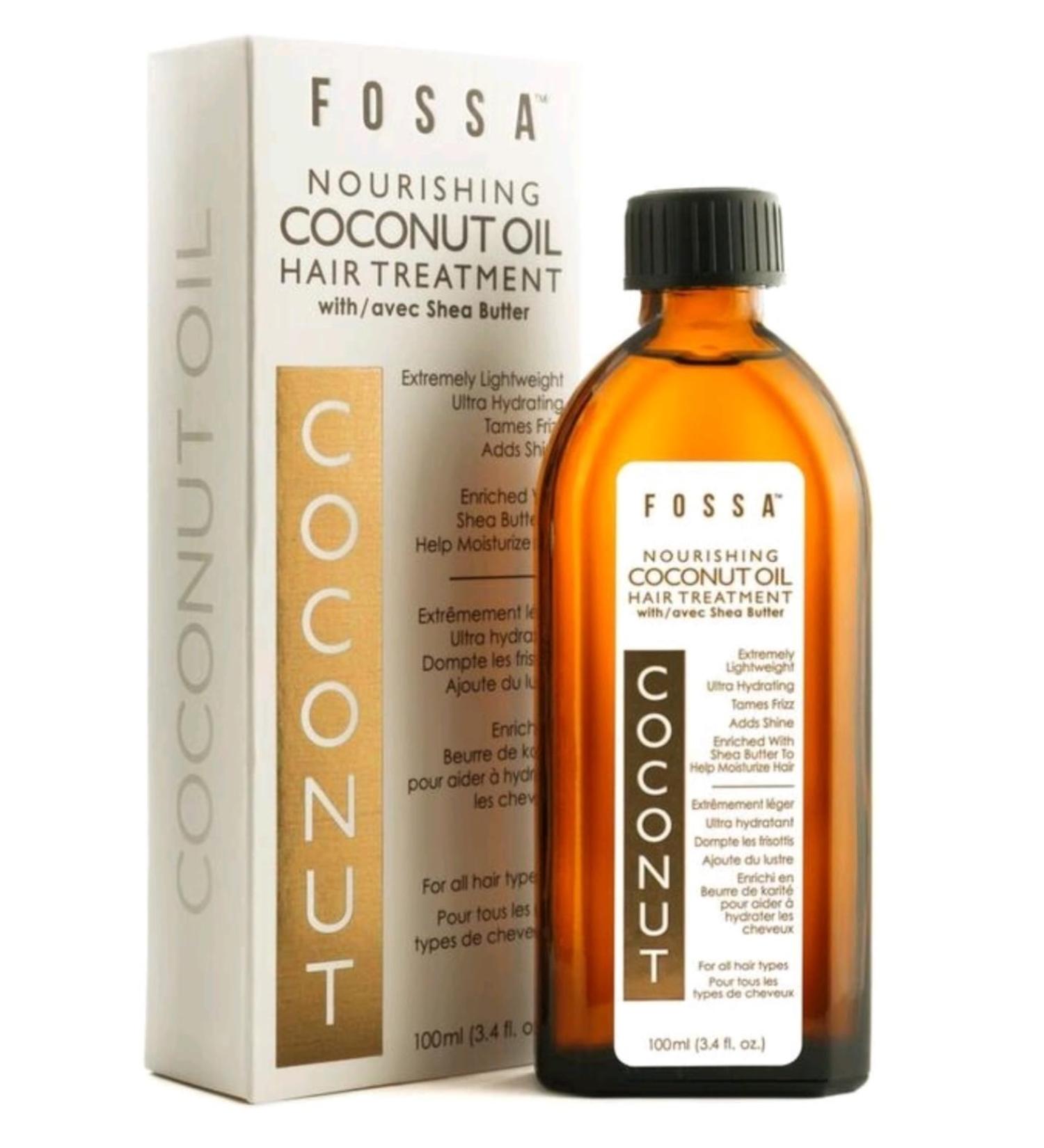 Fossa Coconut Oil Hair Treatment with Shea Butter | Lightweight Hair Oil for All Types | Prevents Split Ends & Reduces Breakage | 100ml - Buy Online on GoSupps.com